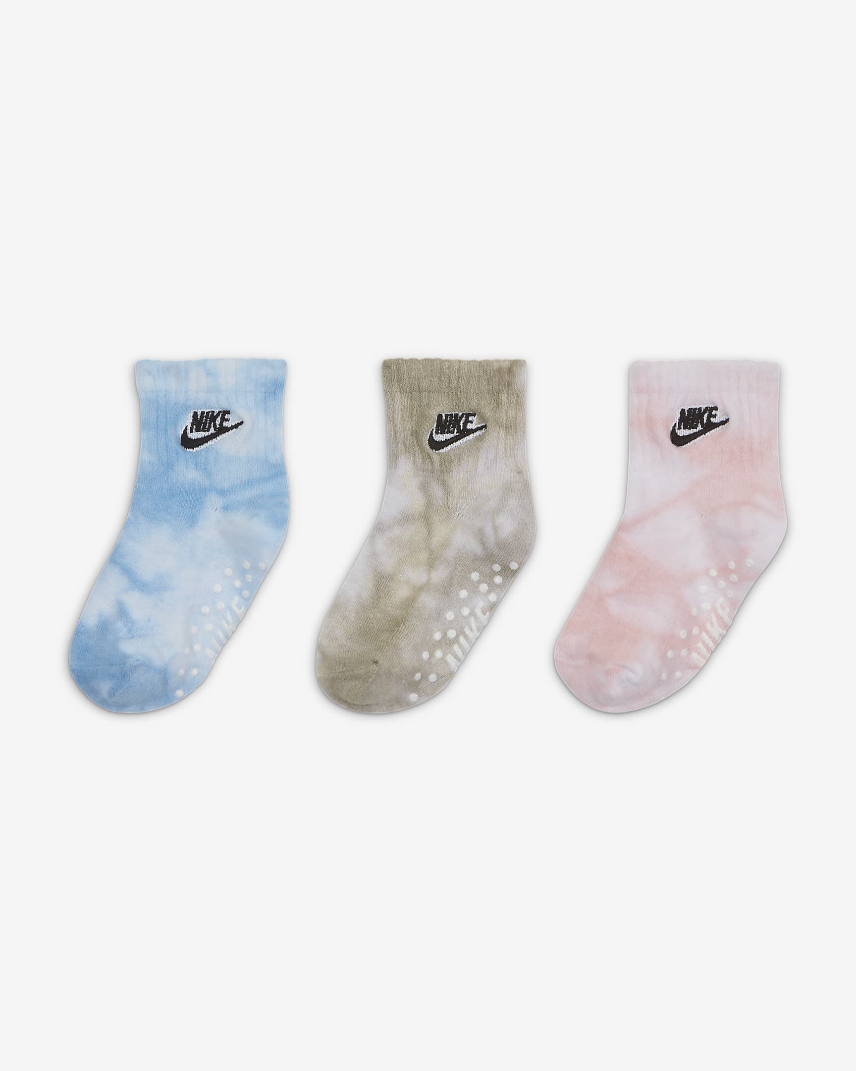 Nike Baby Tie-Dye Gripper Socks (3 Pairs) - Multi-Color
