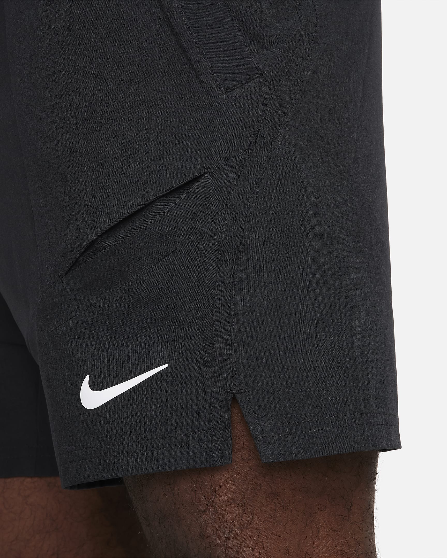 NikeCourt Advantage Dri-FIT tennisshorts voor heren (18 cm) - Zwart/Zwart/Wit