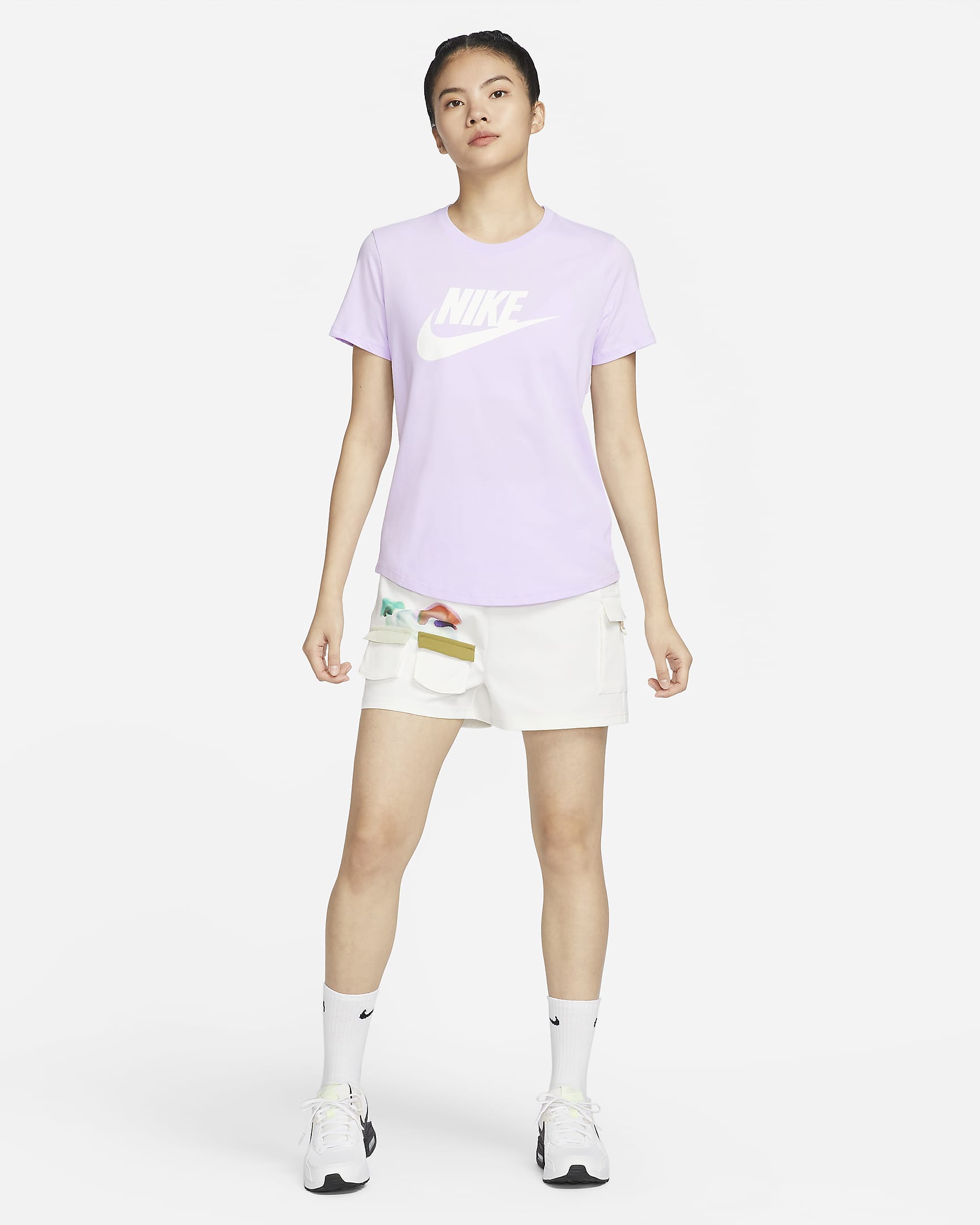 Nike Sportswear Essentials Women's Logo T-Shirt - Violet Mist/White