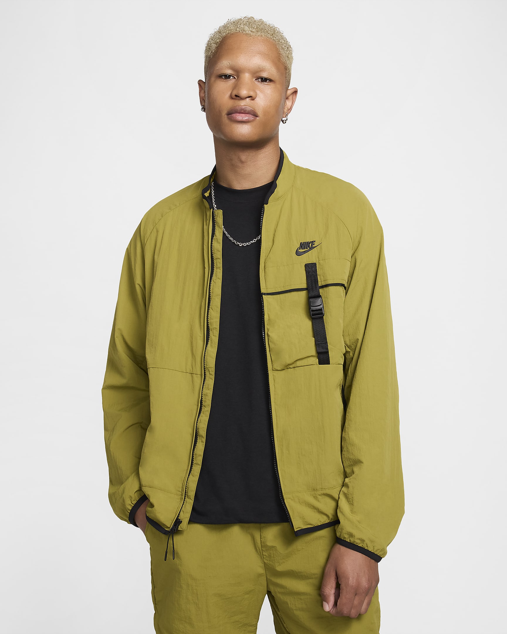 Veste tissée Nike Tech pour homme - Pacific Moss/Noir