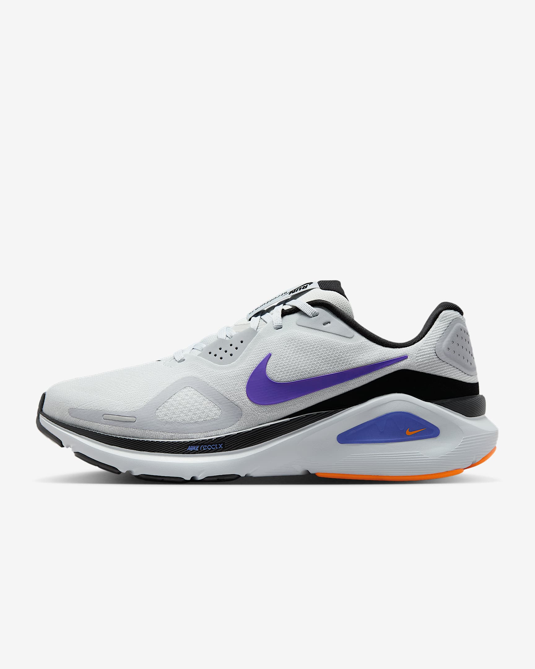 Nike Structure 26 Straßenlaufschuh (Herren) - Pure Platinum/Wolf Grey/Total Orange/Persian Violet