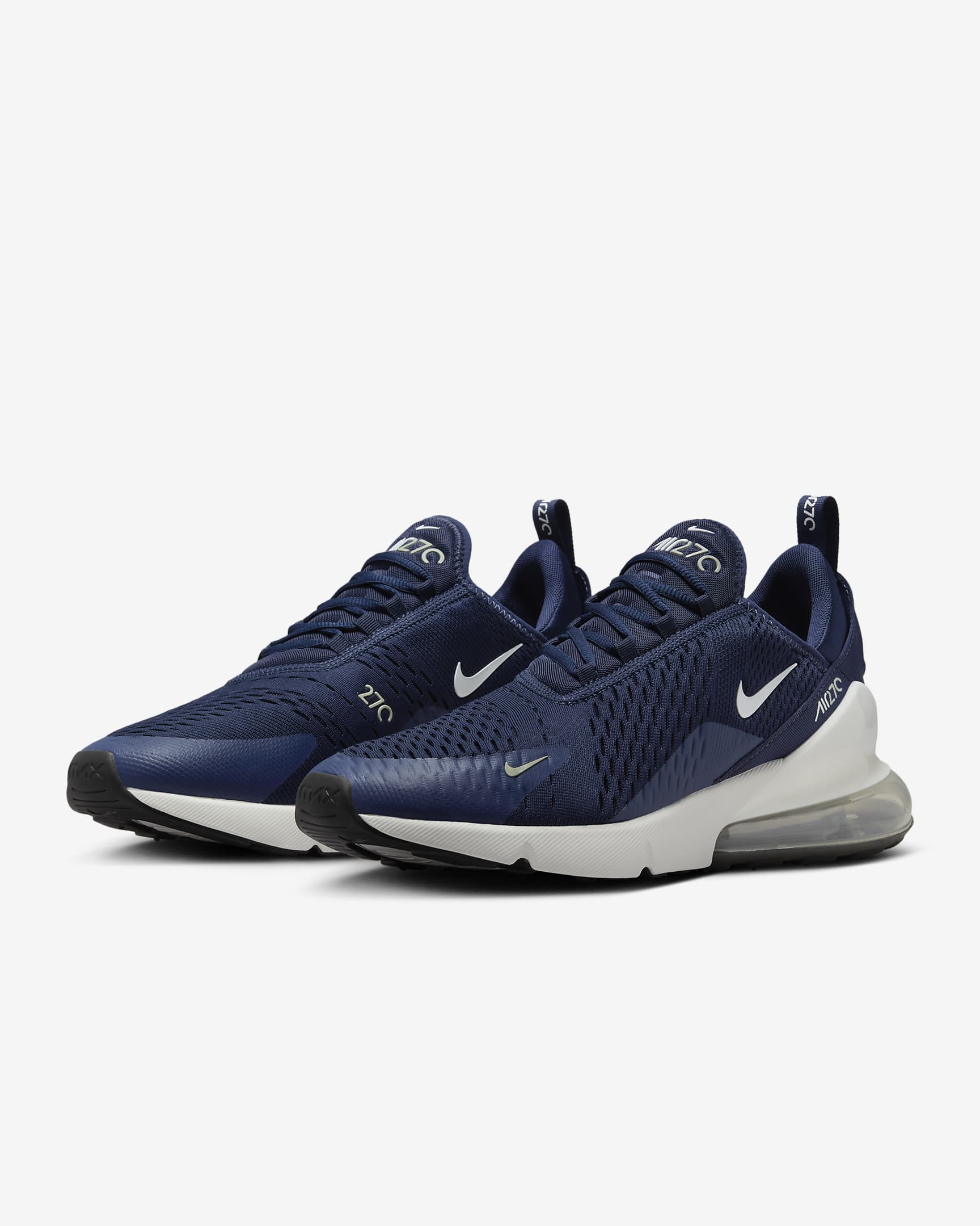 Tenis para hombre Nike Air Max 270 - Azul marino medianoche/Negro/Horizonte jade/Blanco