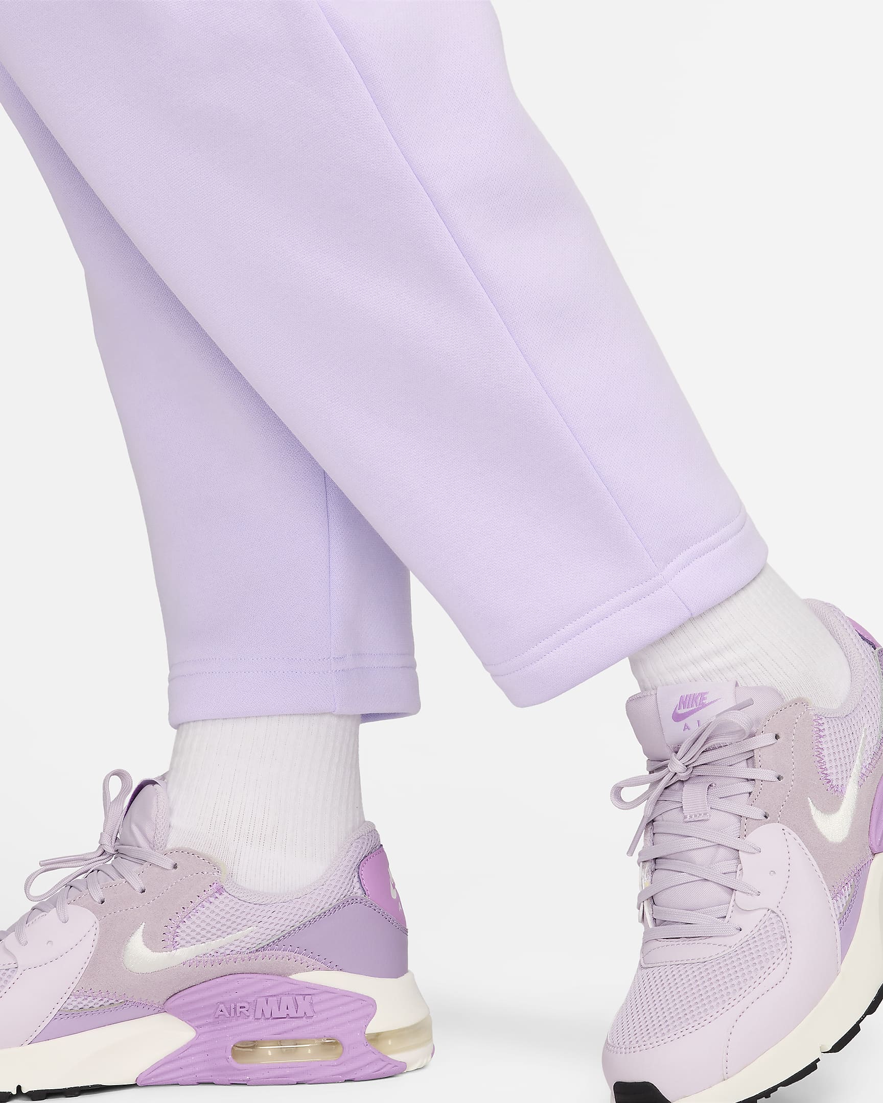 England Phoenix Fleece Women's Nike Football High-Waisted Curve Pants - Violet Mist/Dark Raisin