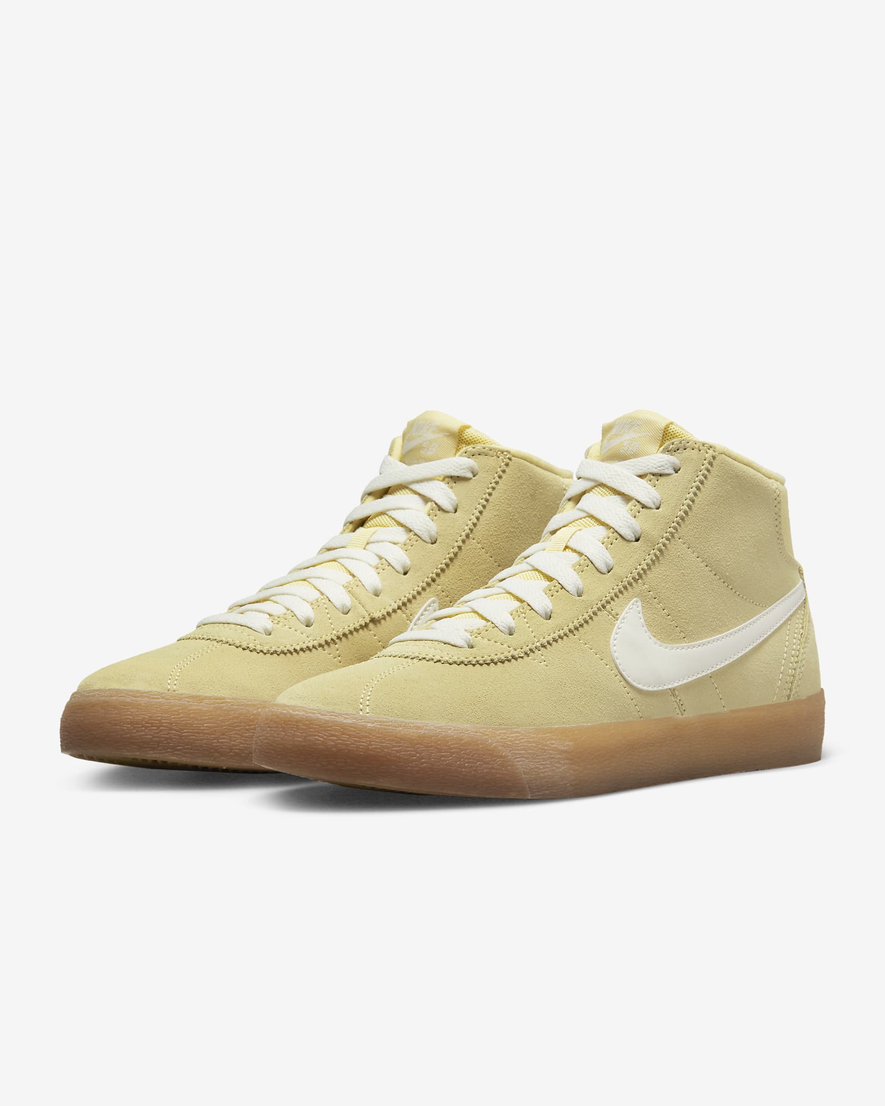 Nike SB Bruin High skatesko - Lemon Wash/Lemon Wash/Gum Light Brown/Sail