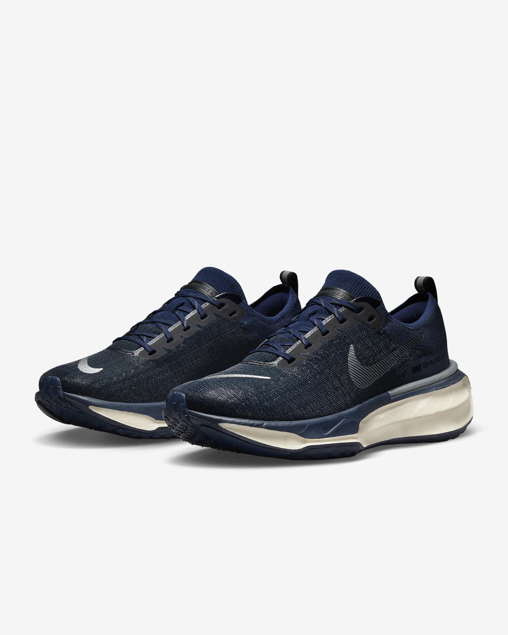 Nike Invincible 3 Men's Road Running Shoes - College Navy/Midnight Navy/Black/Metallic Silver