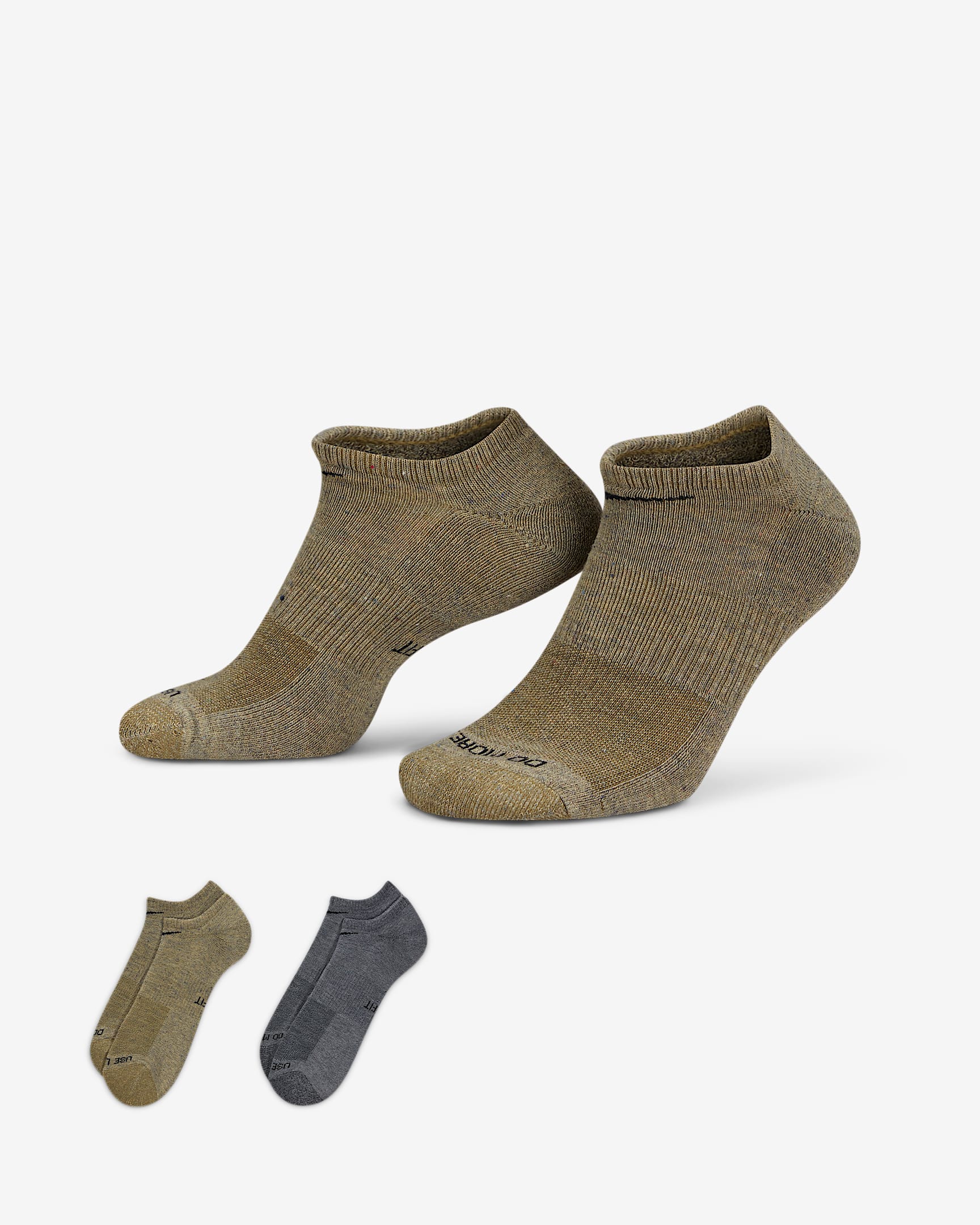 Nike Everyday Plus Cushioned No-Show Socks (2 Pairs) - Multi-Color