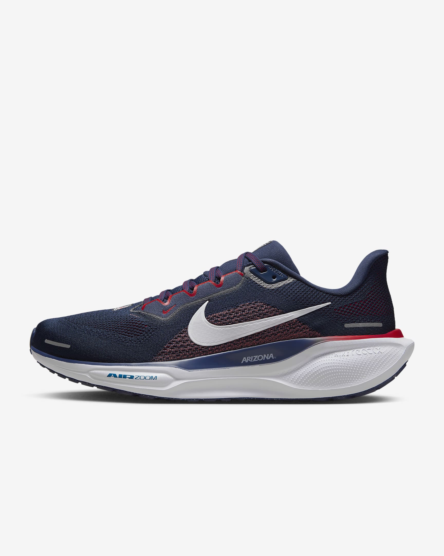 Tenis de correr en pavimento universitarios Nike para hombre Arizona Pegasus 41 - Azul marino universitario/Blanco/Rojo universitario/Blanco