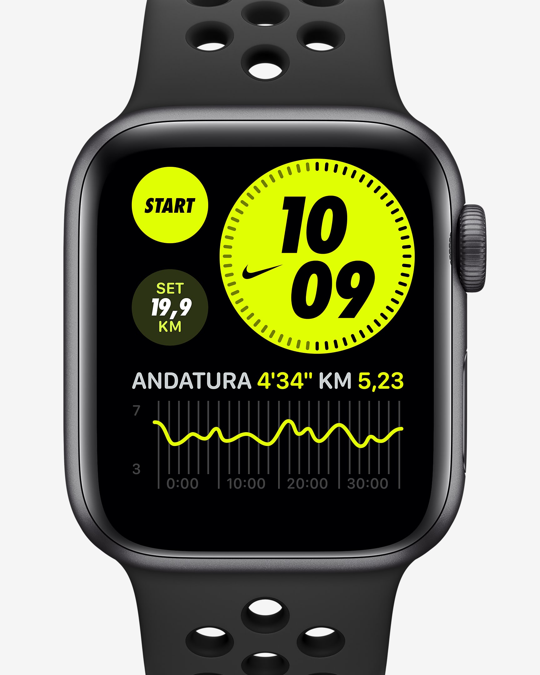 Apple Watch Nike SE (GPS + Cellular) con Nike Sport Band e cassa in alluminio grigio siderale - 40 mm - Antracite/Nero/Nero