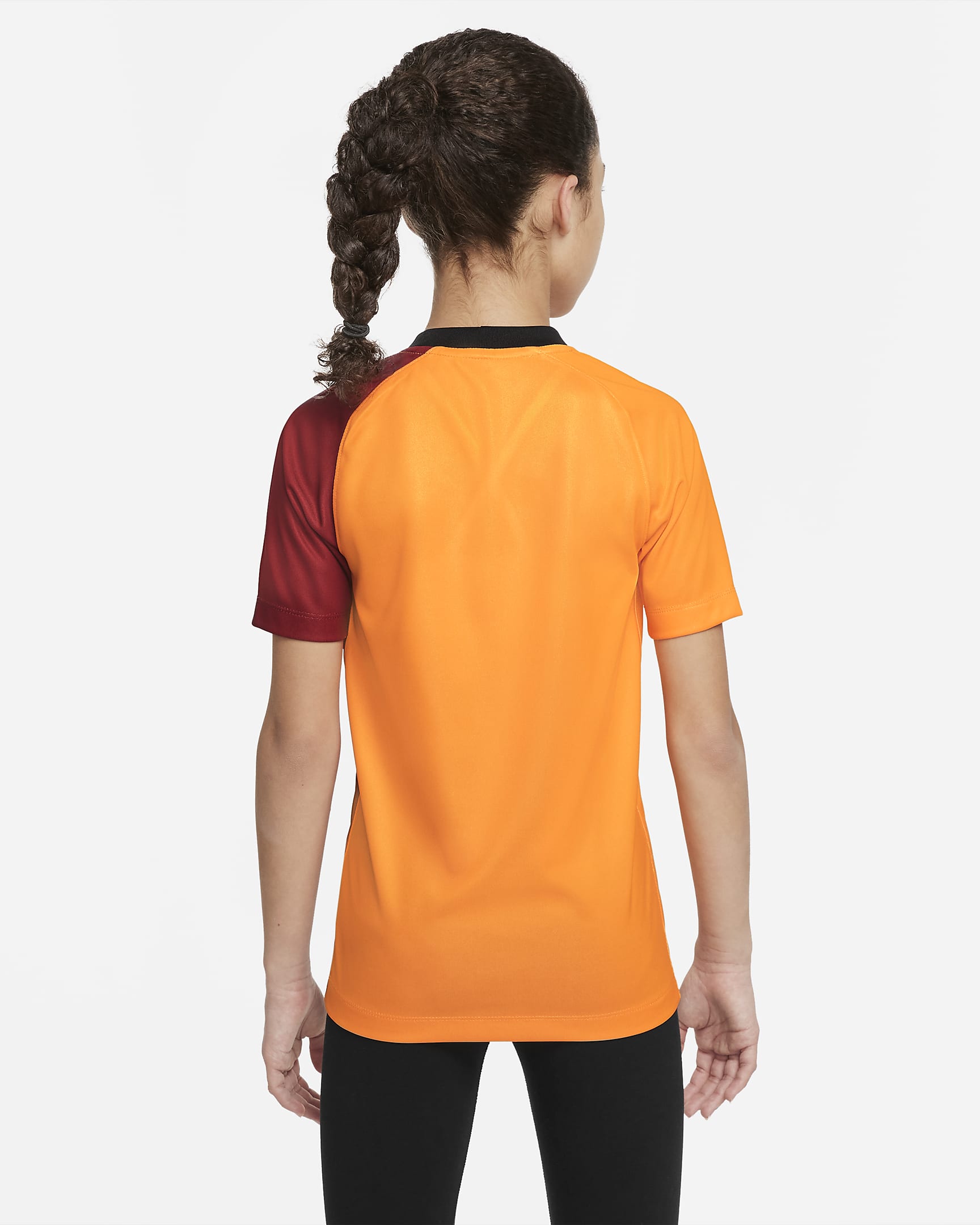 Galatasaray 2022/23 hazai Nike Dri-FIT rövid ujjú futballfelső nagyobb gyerekeknek - Vivid Orange/Vivid Orange/Pepper Red/Vivid Orange