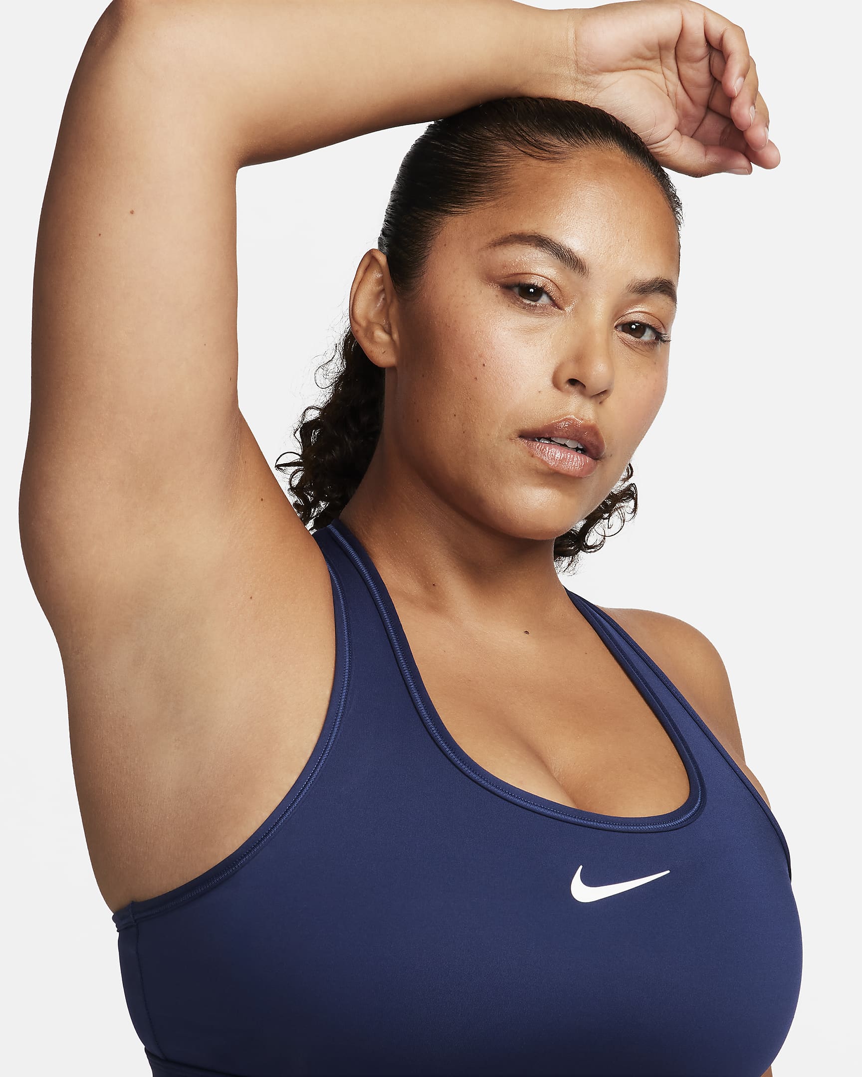 Nike Swoosh Medium Support Women's Padded Sports Bra - Midnight Navy/White