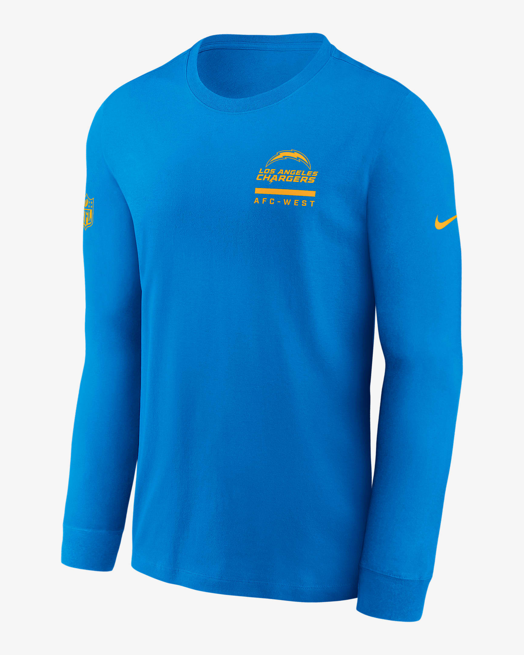 Los Angeles Chargers Sideline Team Issue Men's Nike Dri-FIT NFL Long-Sleeve T-Shirt - Blue
