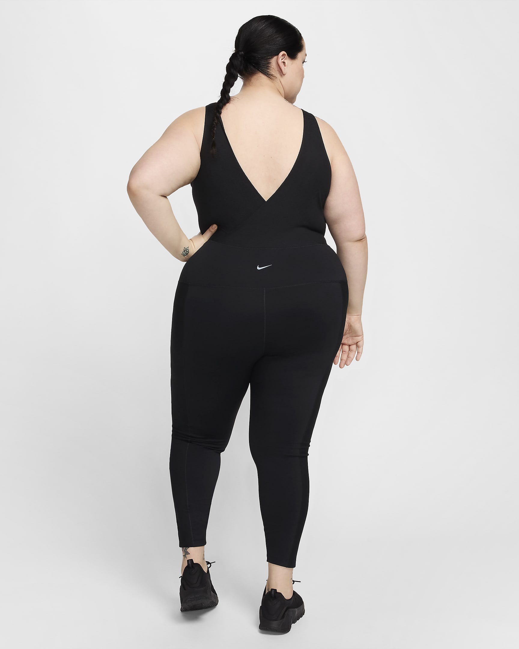 Nike One Women's Dri-FIT Bodysuit (Plus Size) - Black/Black