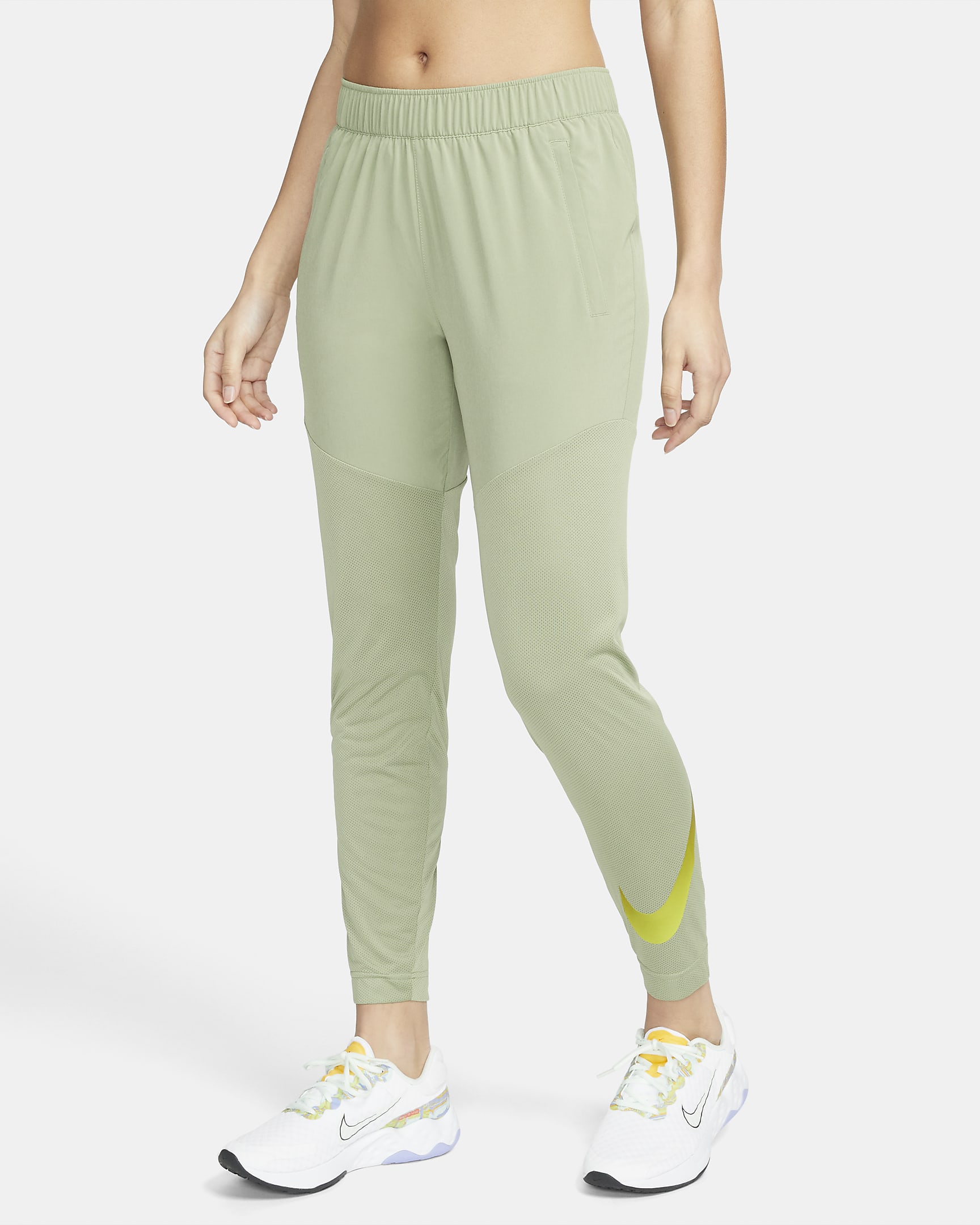 Nike Dri-FIT Swoosh Run Women's Running Trousers - Oil Green/Reflect Silver