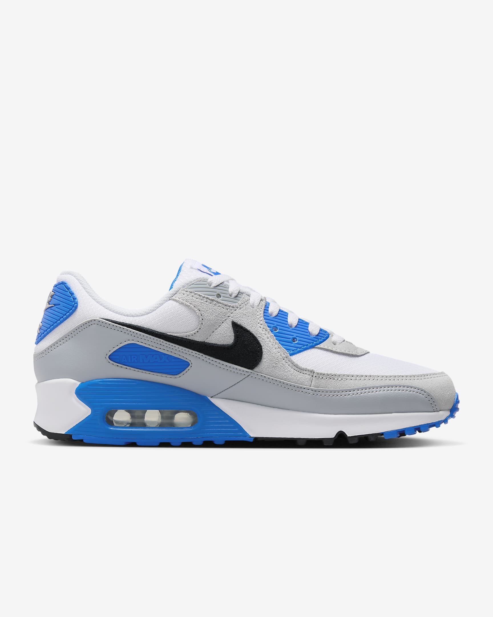 Calzado para hombre Nike Air Max 90 - Blanco/Azul foto/Platino puro/Negro