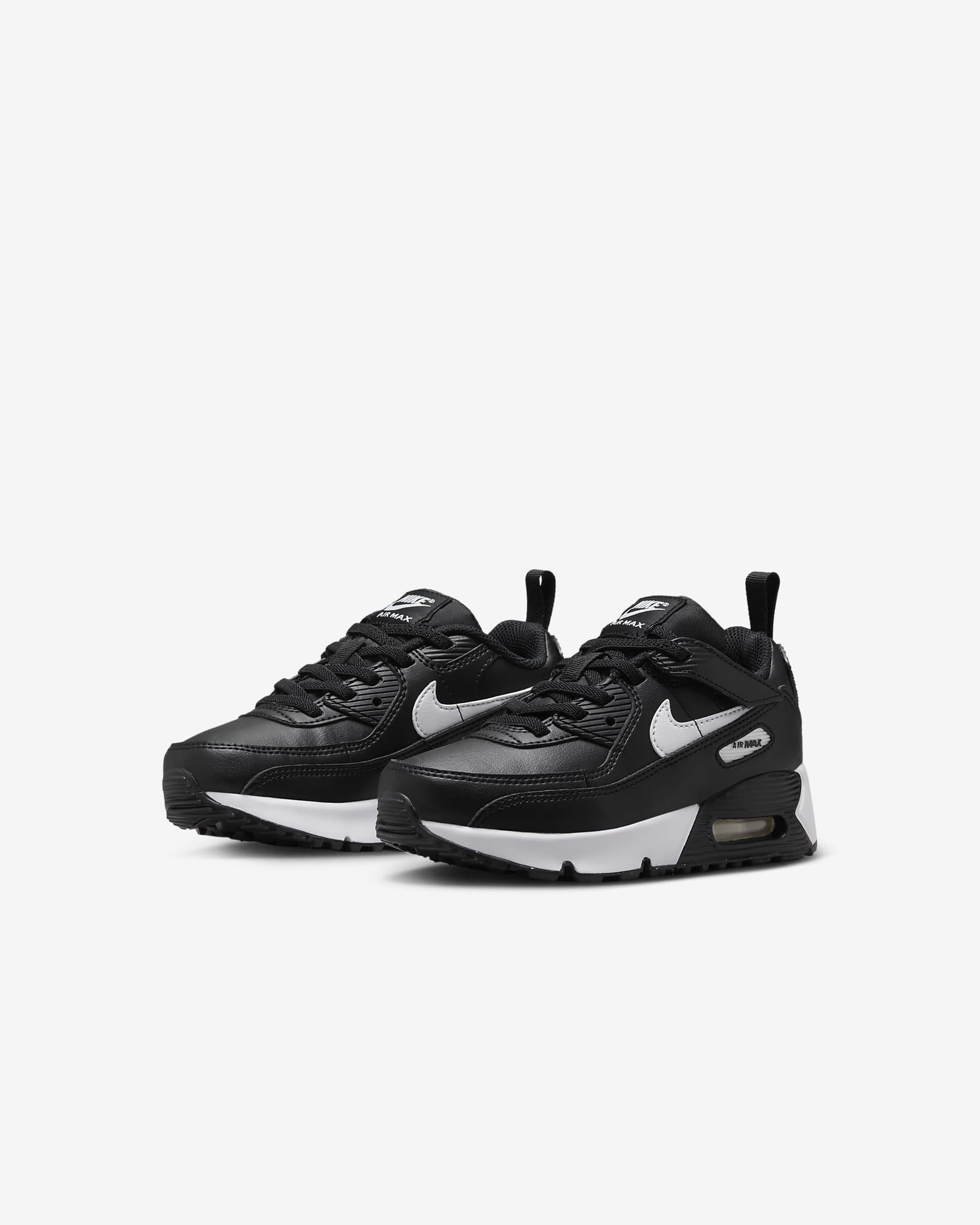 Tenis para niños de preescolar Nike Air Max 90 EasyOn - Negro/Negro/Blanco