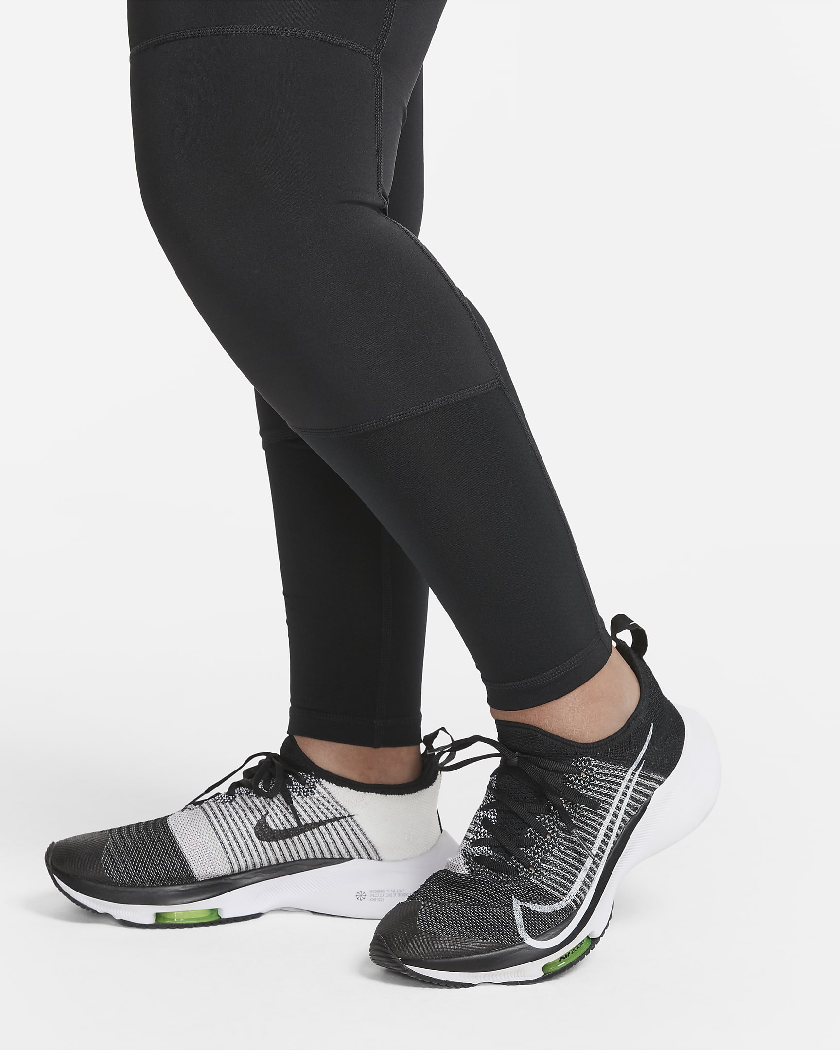 Legging Nike Pro Dri-FIT pour ado (fille) (taille élargie) - Noir/Blanc