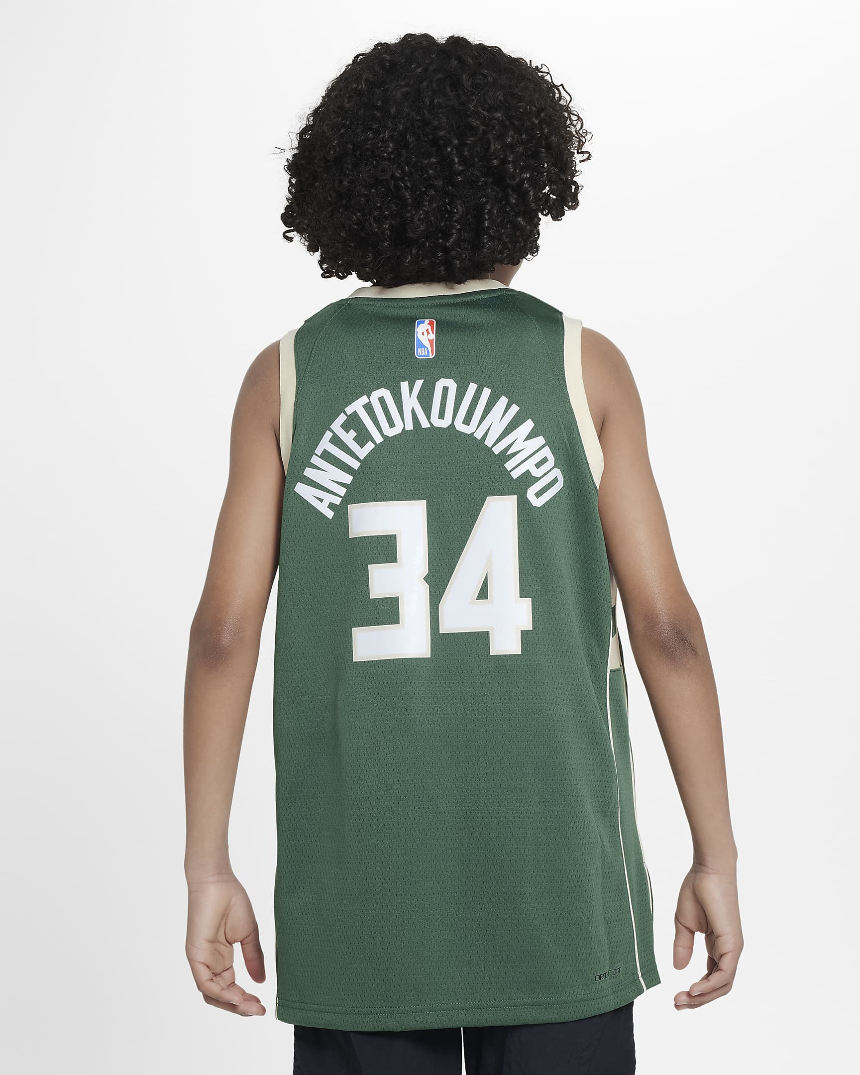 Milwaukee Bucks 2023/24 Icon Edition Nike Swingman NBA-jersey voor jongens - Fir