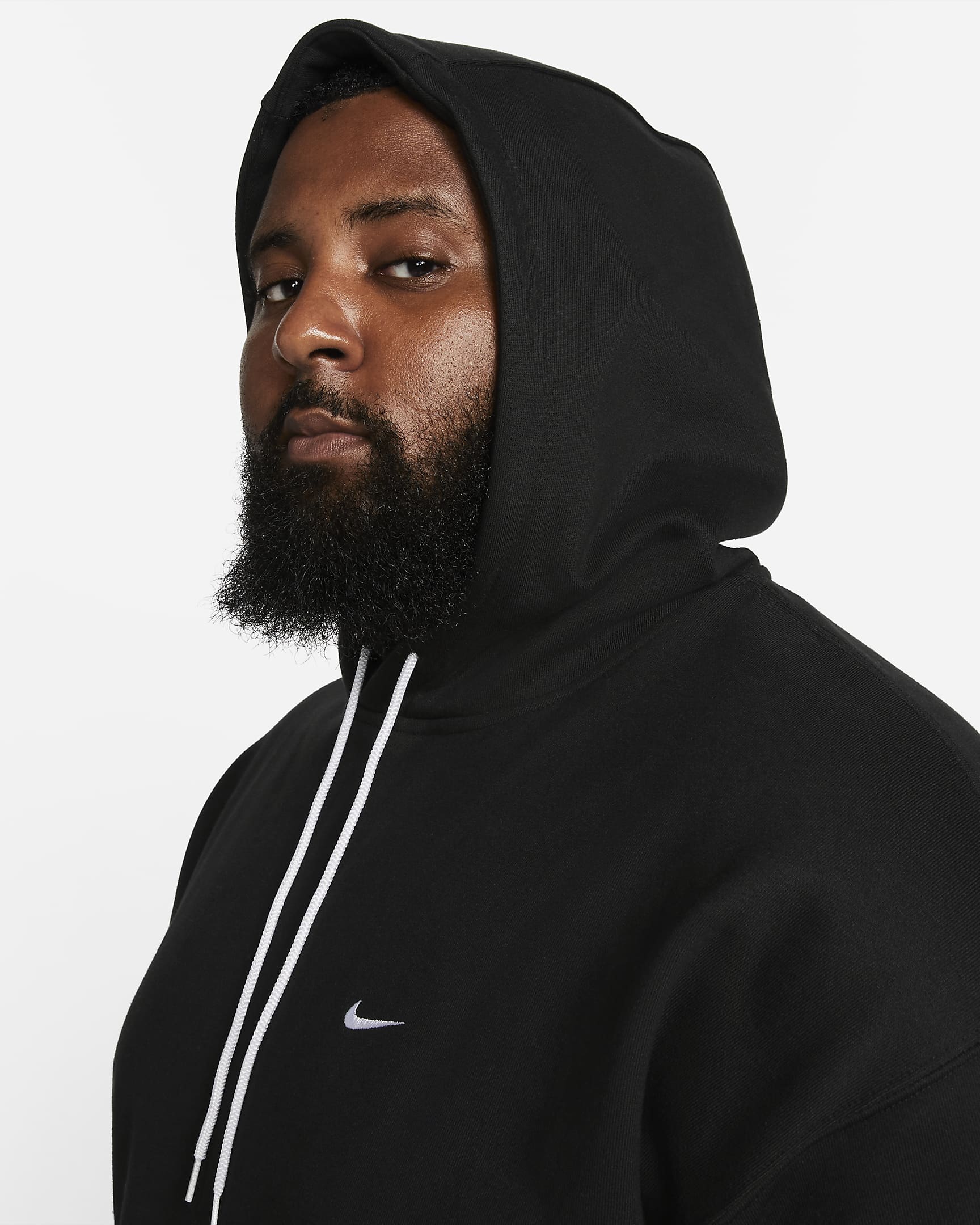 mens black nike swoosh hoodie