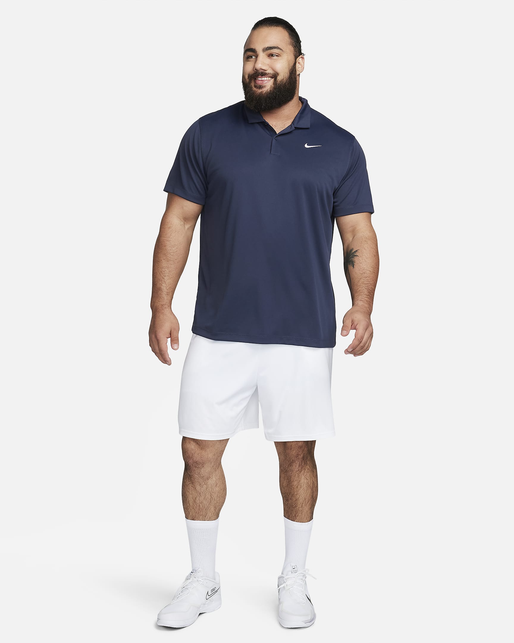 Polo de tennis NikeCourt Dri-FIT pour Homme - Obsidian/Blanc