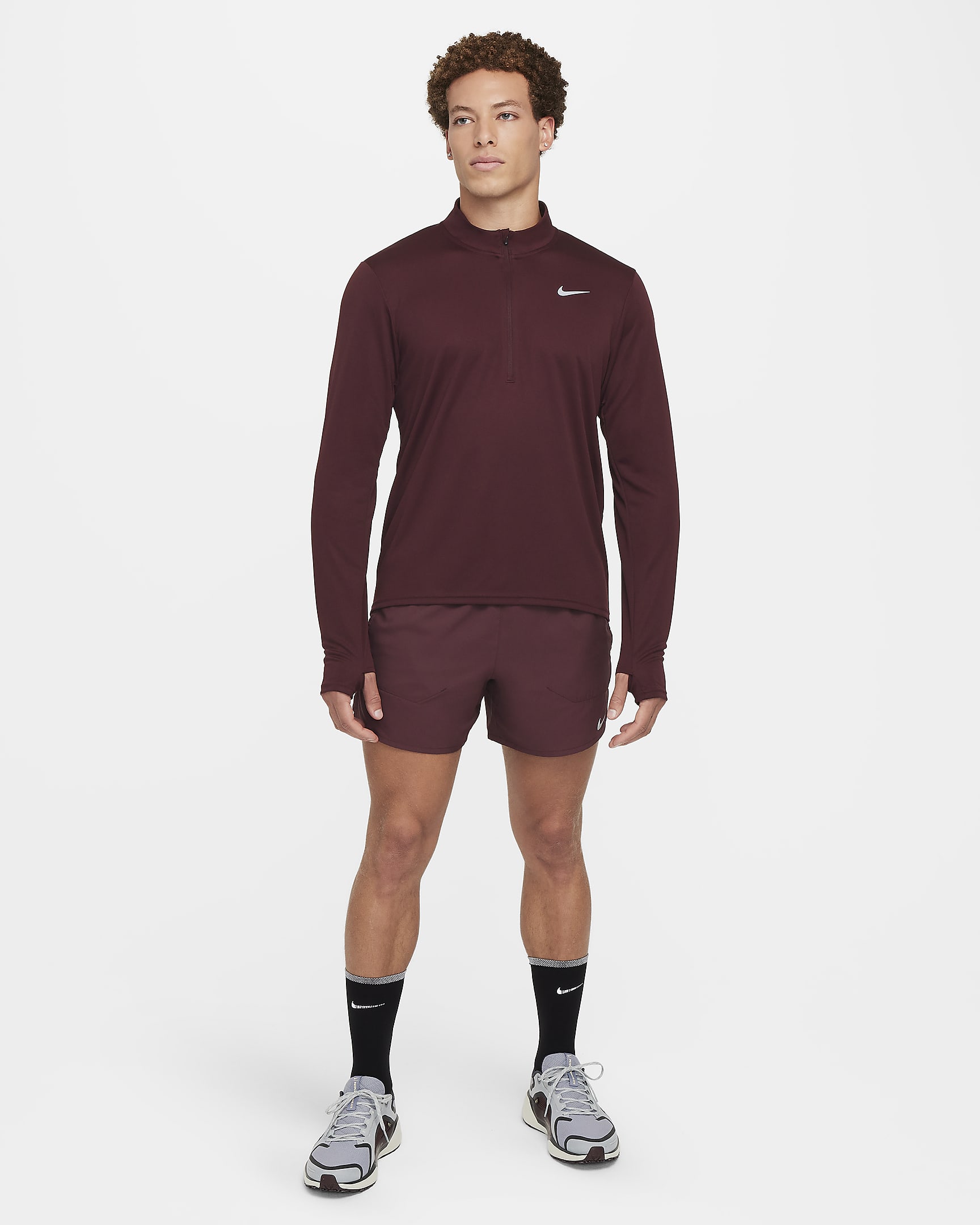 Nike Pacer Men's Dri-FIT 1/2-Zip Running Top - Burgundy Crush