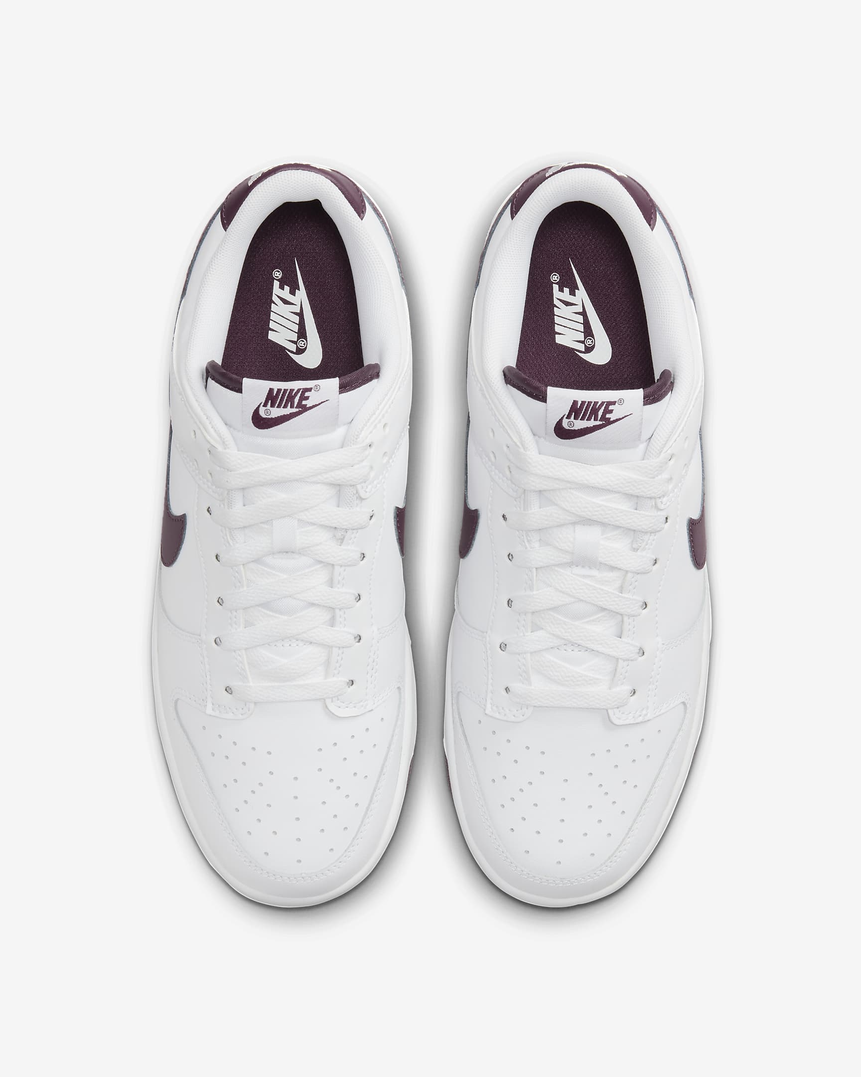 Nike Dunk Low Retro Men's Shoes - White/White/Night Maroon