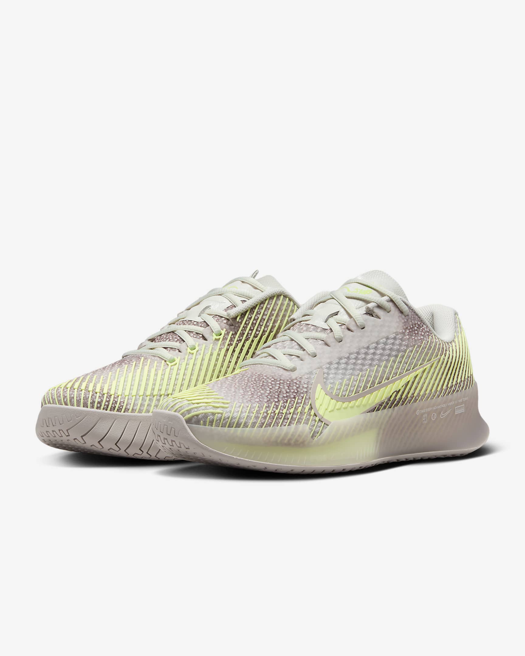 NikeCourt Air Zoom Vapor 11 Premium Women's Hard Court Tennis Shoes - Phantom/Platinum Violet/Barely Volt