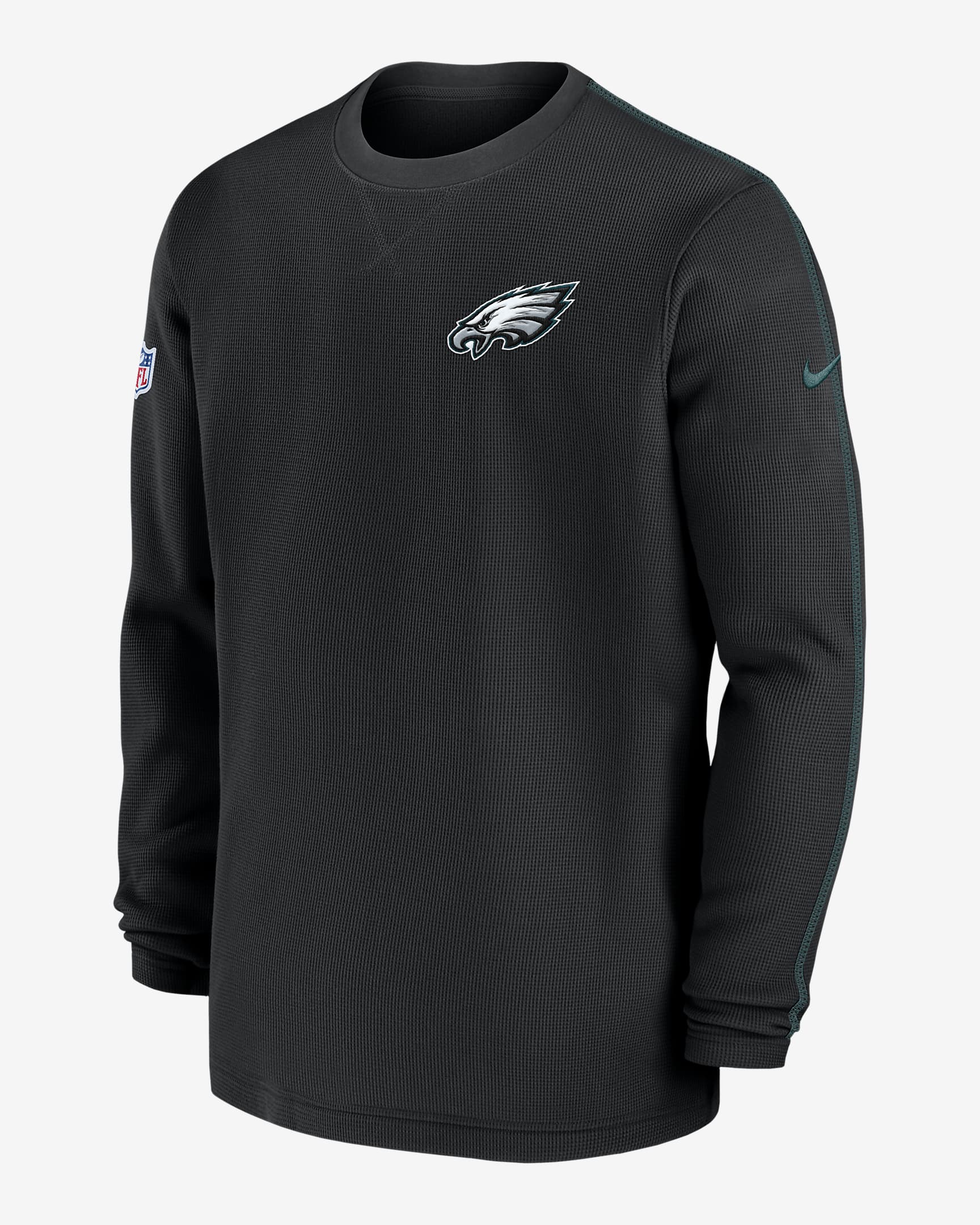 Philadelphia Eagles Sideline Coach Men’s Nike NFL Long-Sleeve Top - Black/Teal