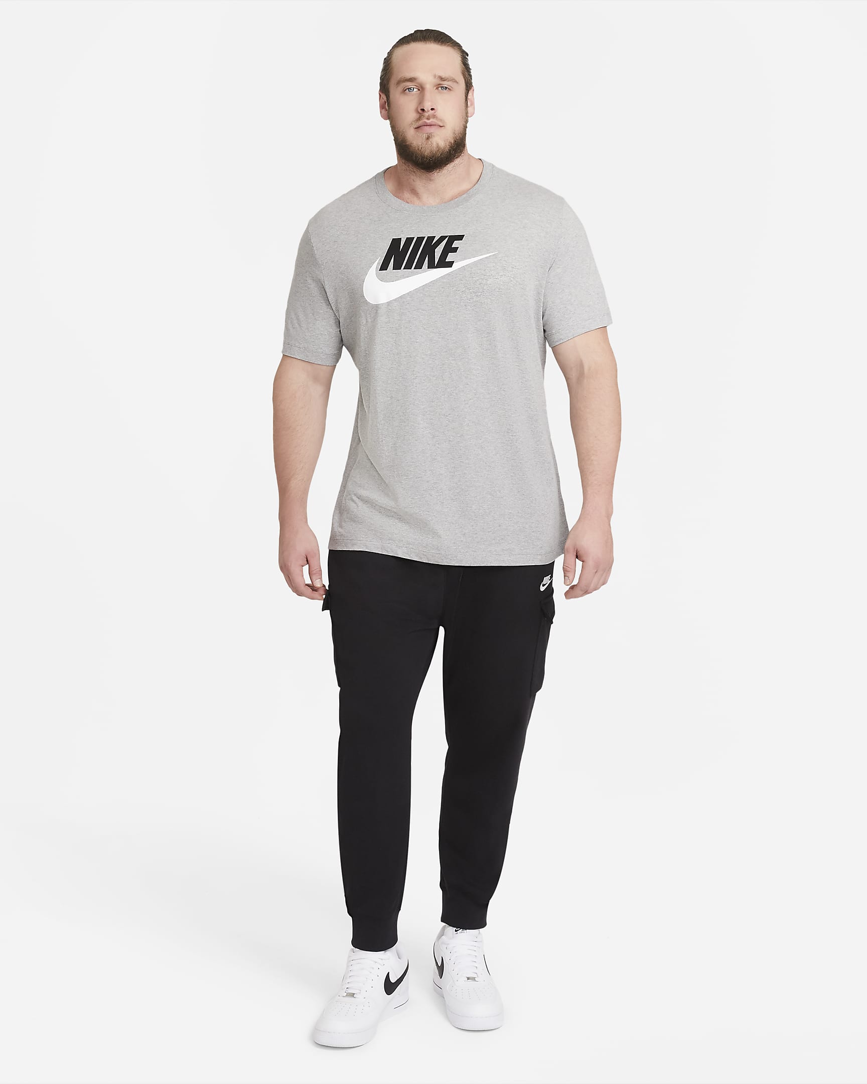 Nike Sportswear férfipóló - Dark Grey Heather/Fekete/Fehér