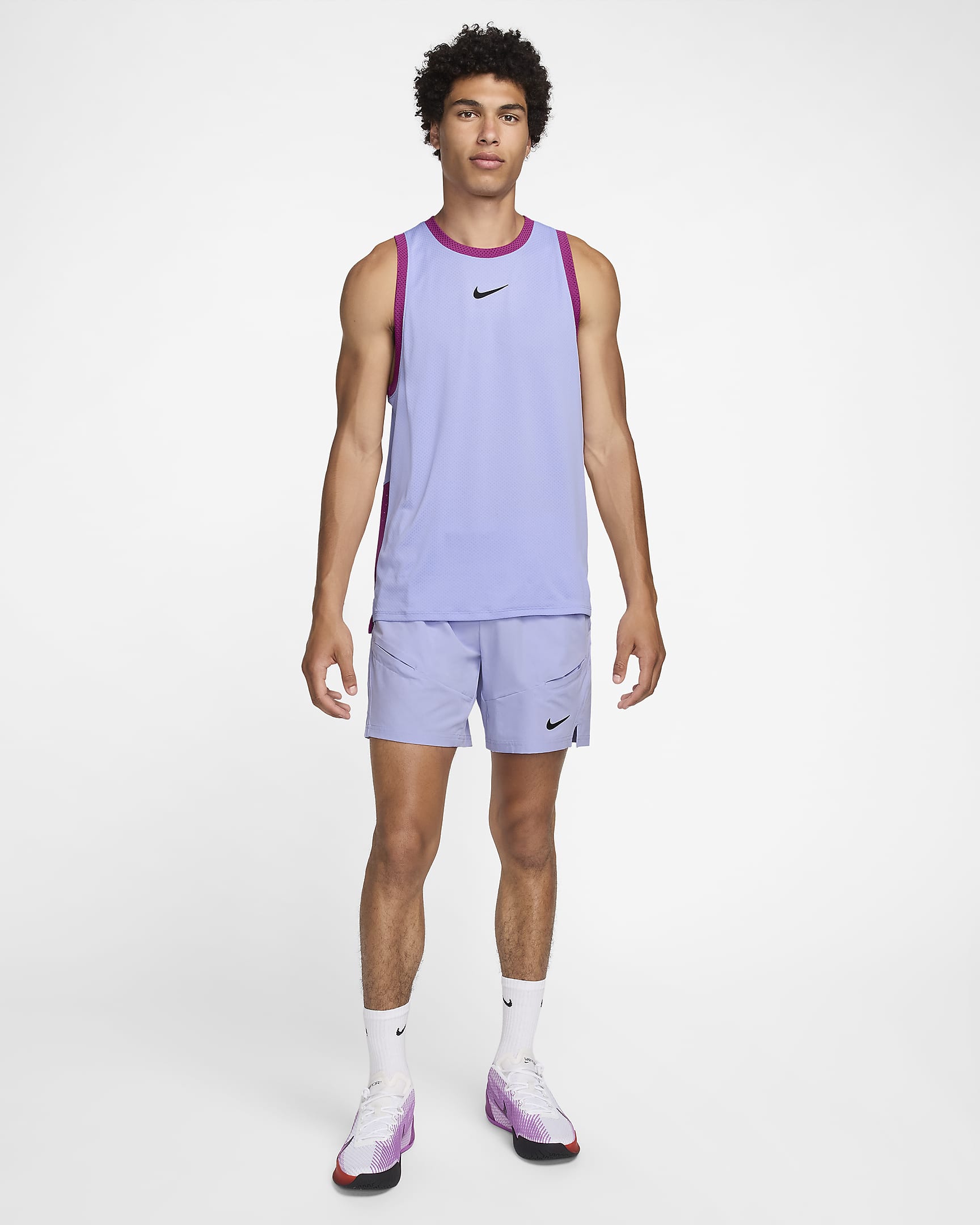 NikeCourt Slam Men's Dri-FIT Tennis Tank - Purple Pulse/Hot Fuchsia/Black