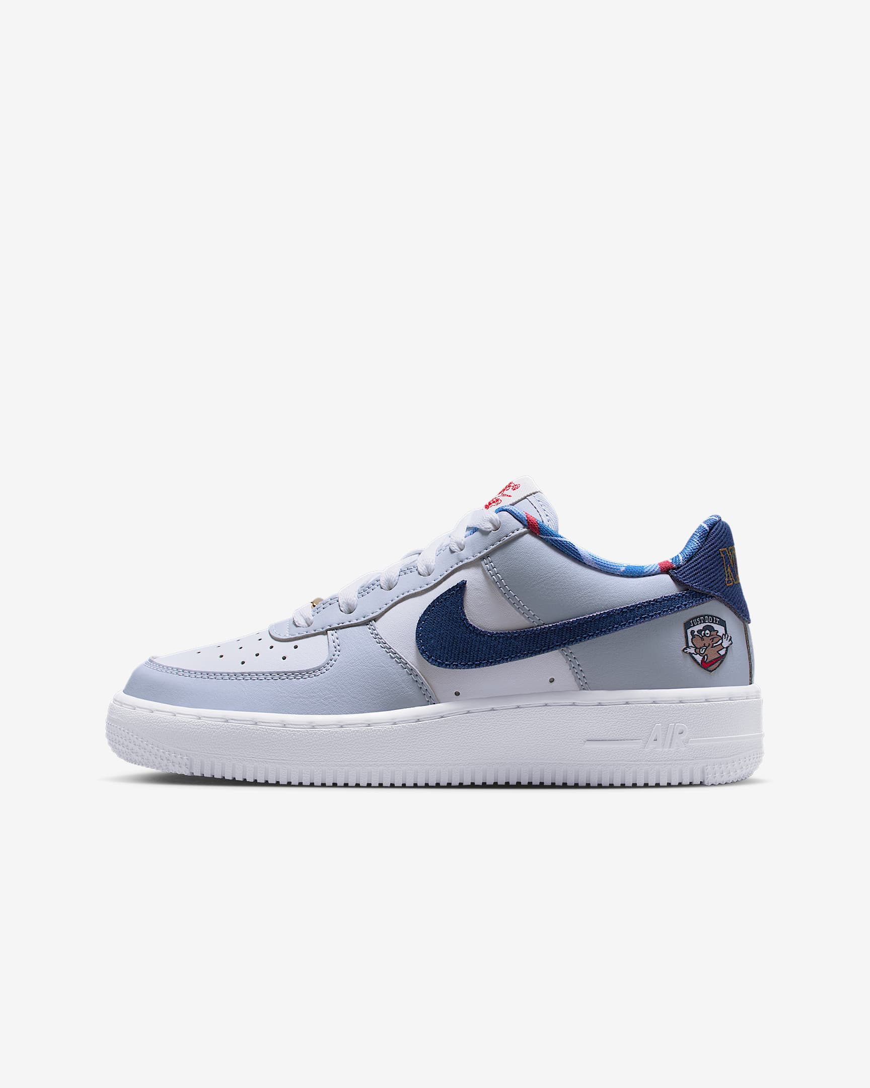 Nike Air Force 1 LV8 Big Kids' Shoes - White/White/Ghost/Midnight Navy