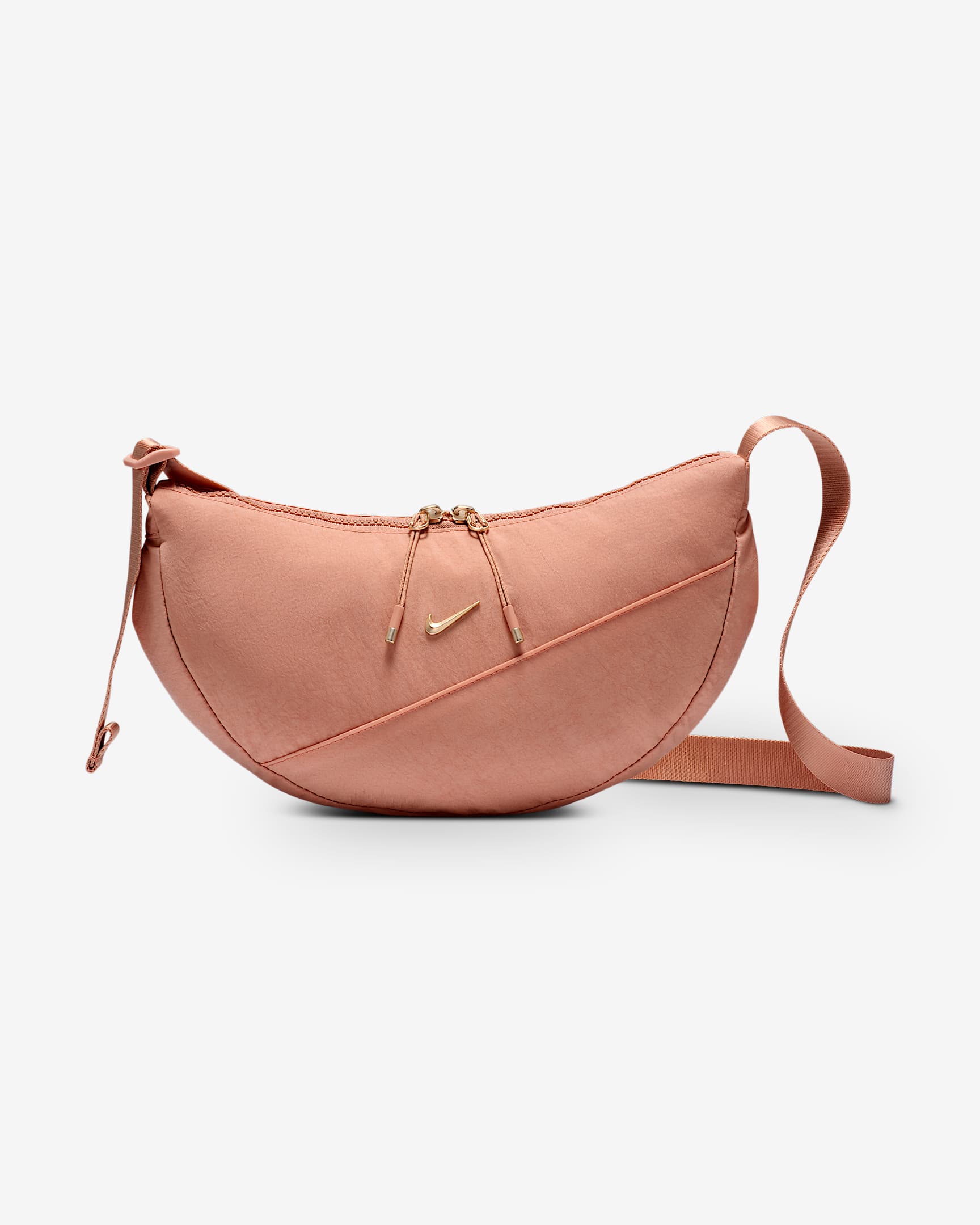 Sac à bandoulière en forme de croissant Nike Aura (4 L) - Rose Gold/Rose Gold/LT TRNSPRNT GLD