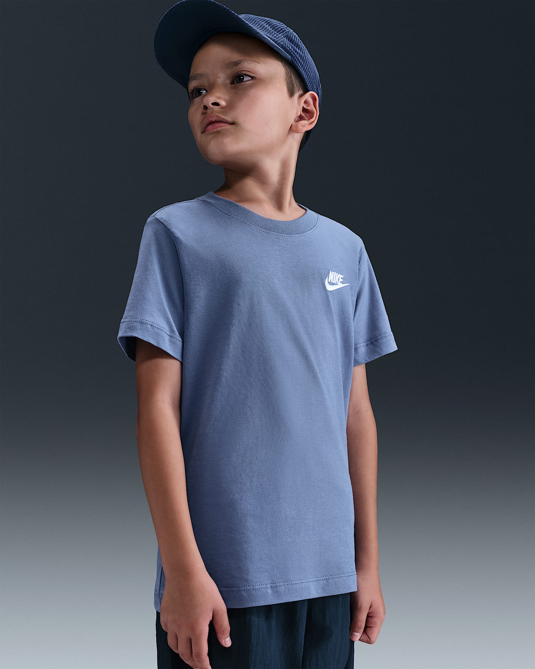Playera para niños talla grande Nike Sportswear - Índigo mundial