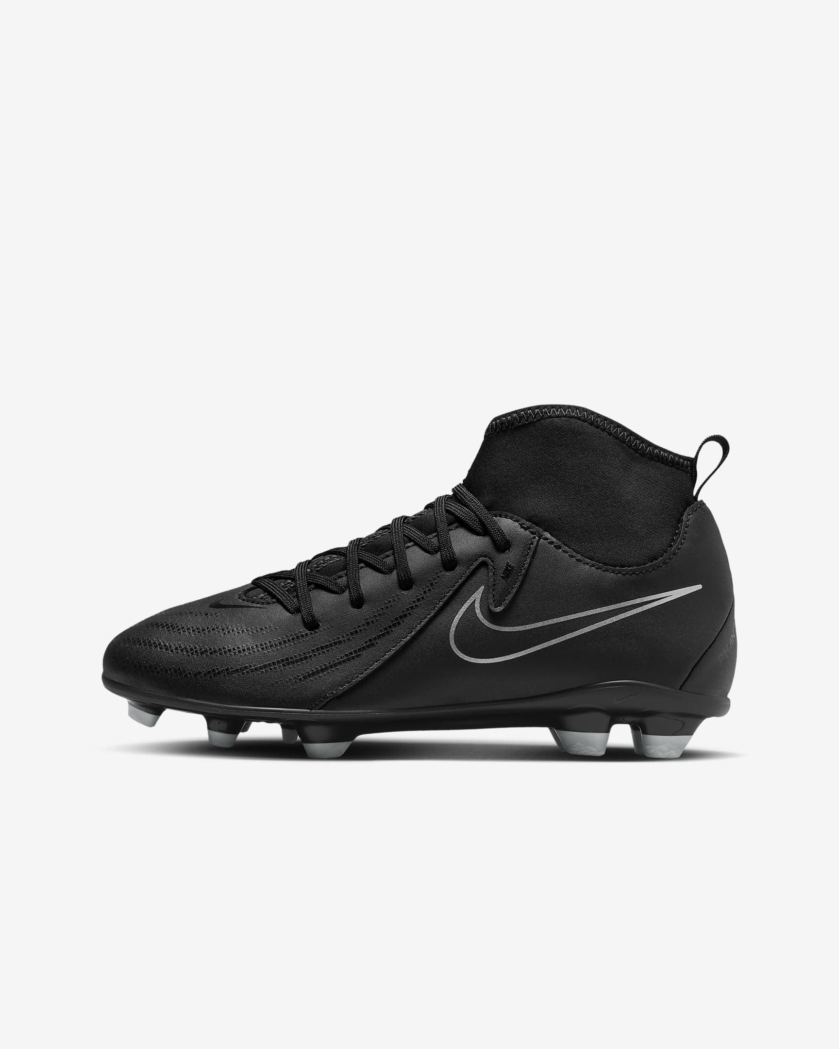 Nike Jr. Phantom Luna 2 Club Younger/Older Kids' MG High-Top Football Boot - Black/Black