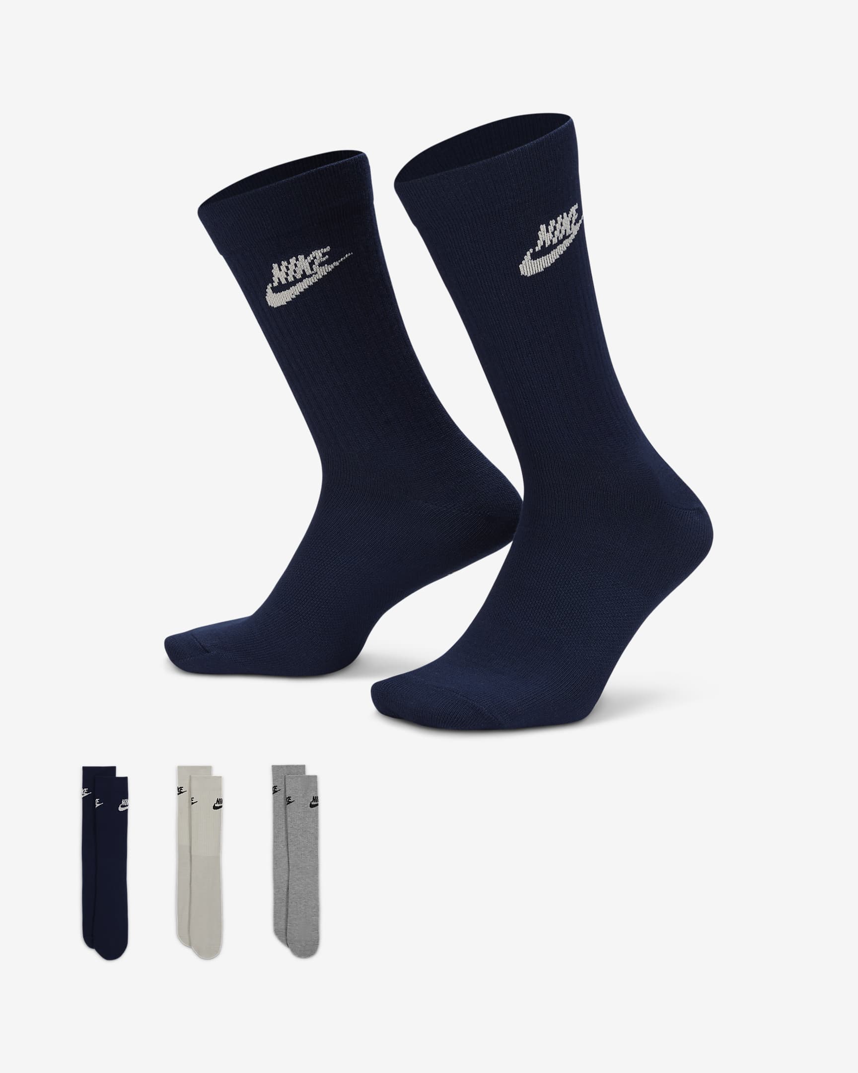 Nike Sportswear Everyday Essential Crew Socks (3 Pairs) - Multi-Colour