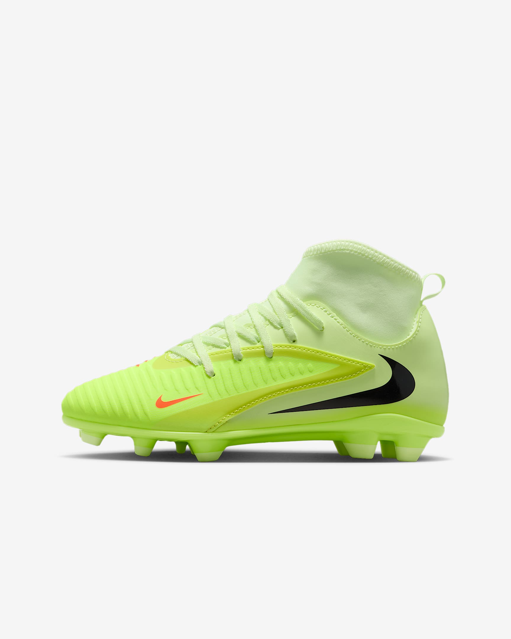 Nike Jr. Phantom 6 High Club Big Kids' Multi-Ground Soccer Cleats - Hyper Crimson/Life Lime/Black