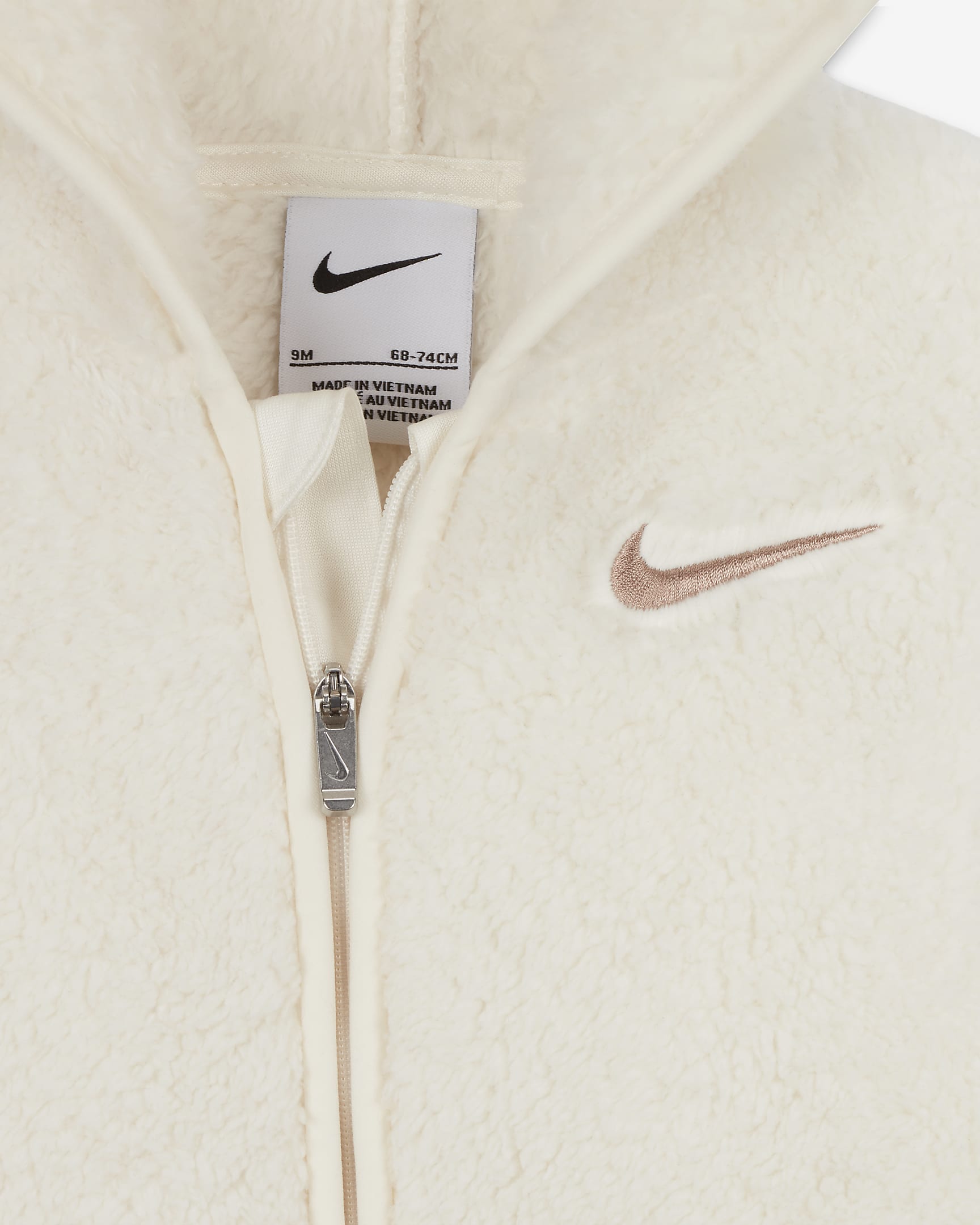 Nike Hooded Sherpa Coverall Baby Coverall - Pale Ivory