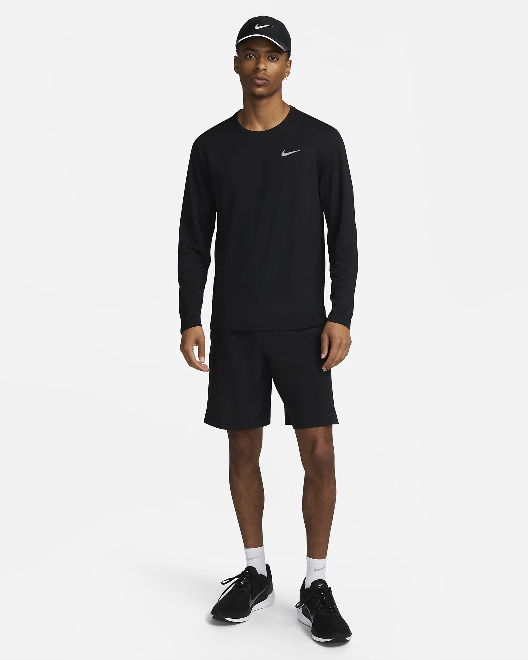 Nike Miler Men's Dri-FIT UV Long-Sleeve Running Top - Black