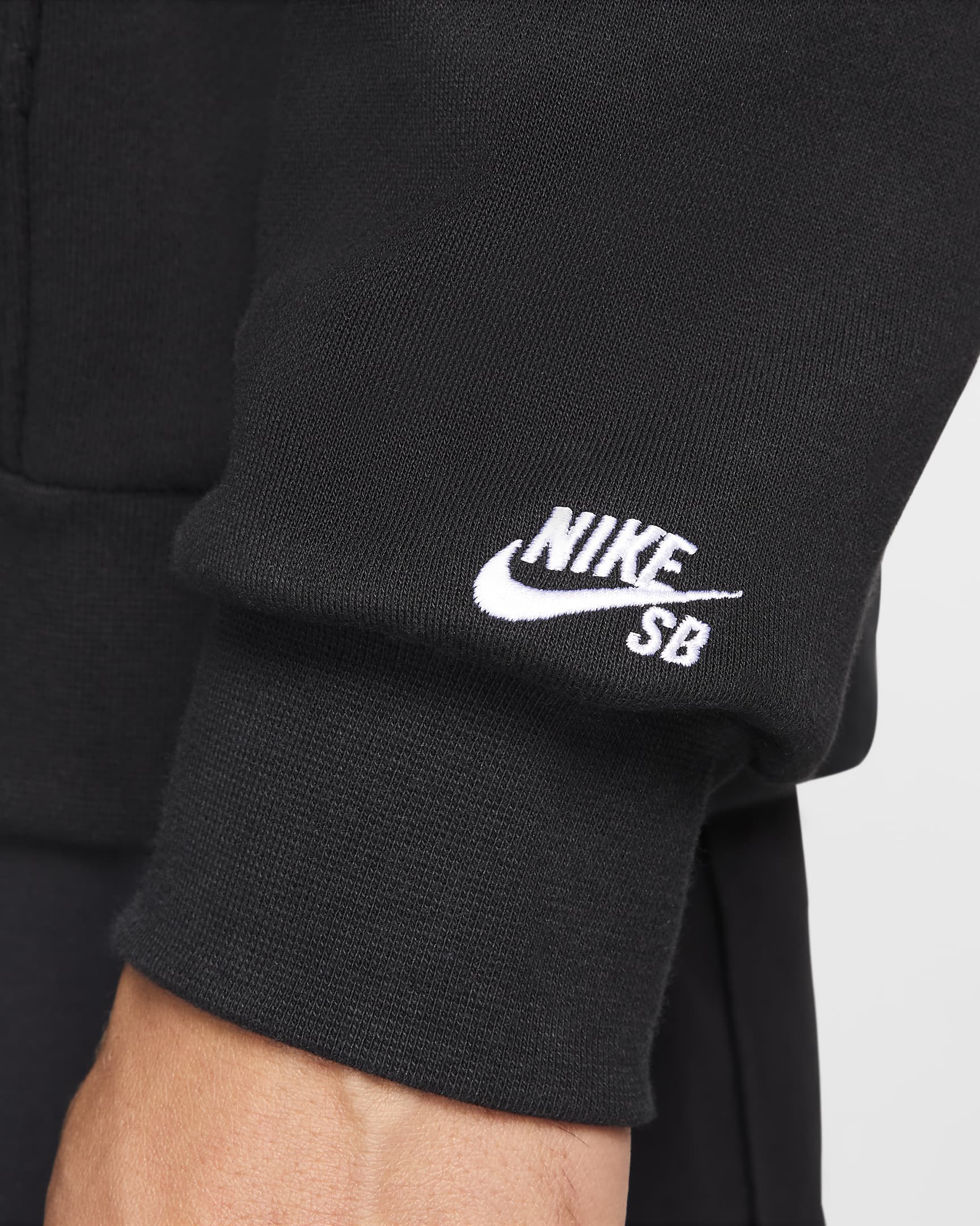 Nike SB Fleece Pullover Skate Hoodie - Black/White