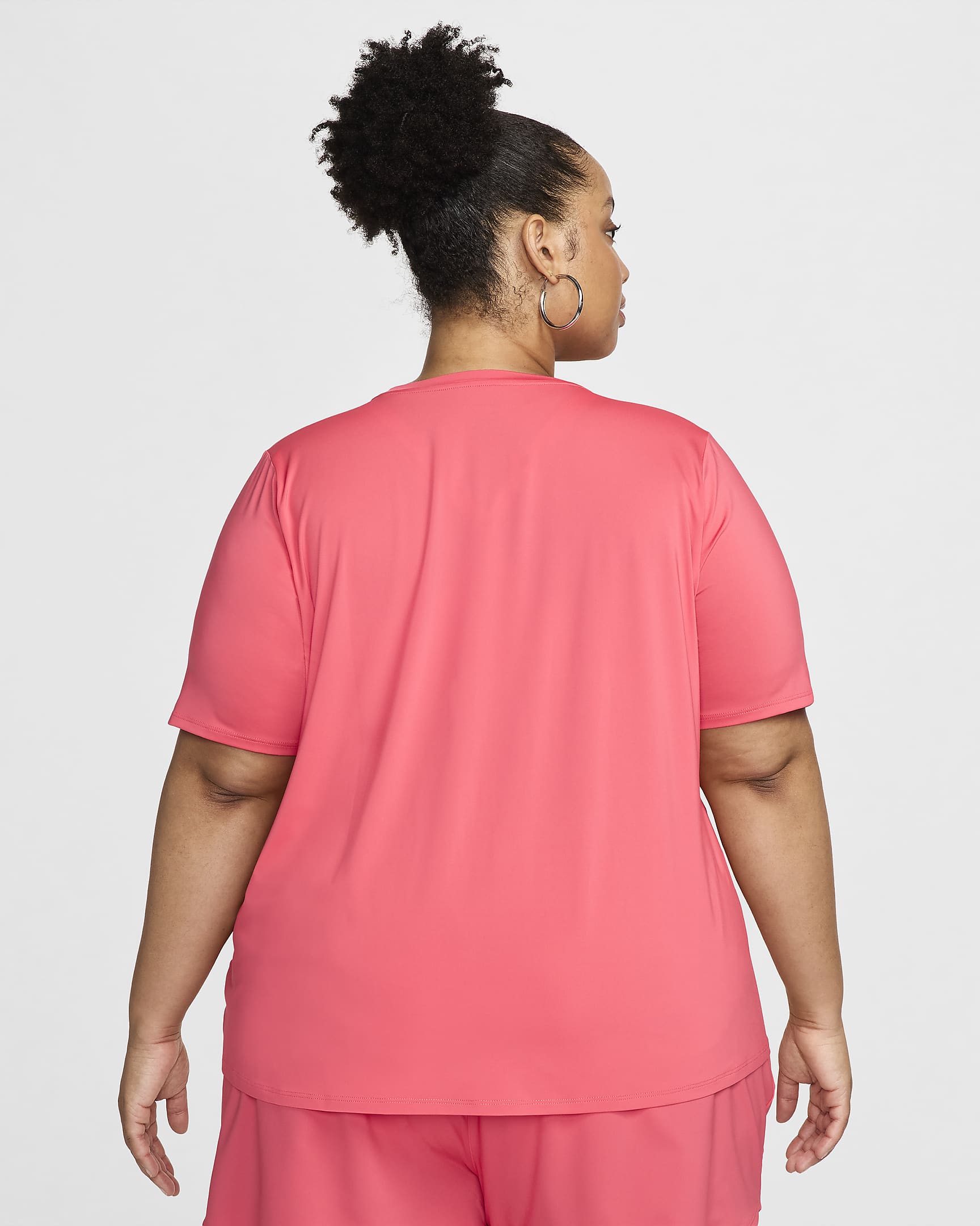 Nike One Classic Women's Dri-FIT Short-Sleeve Top (Plus Size) - Aster Pink/Black