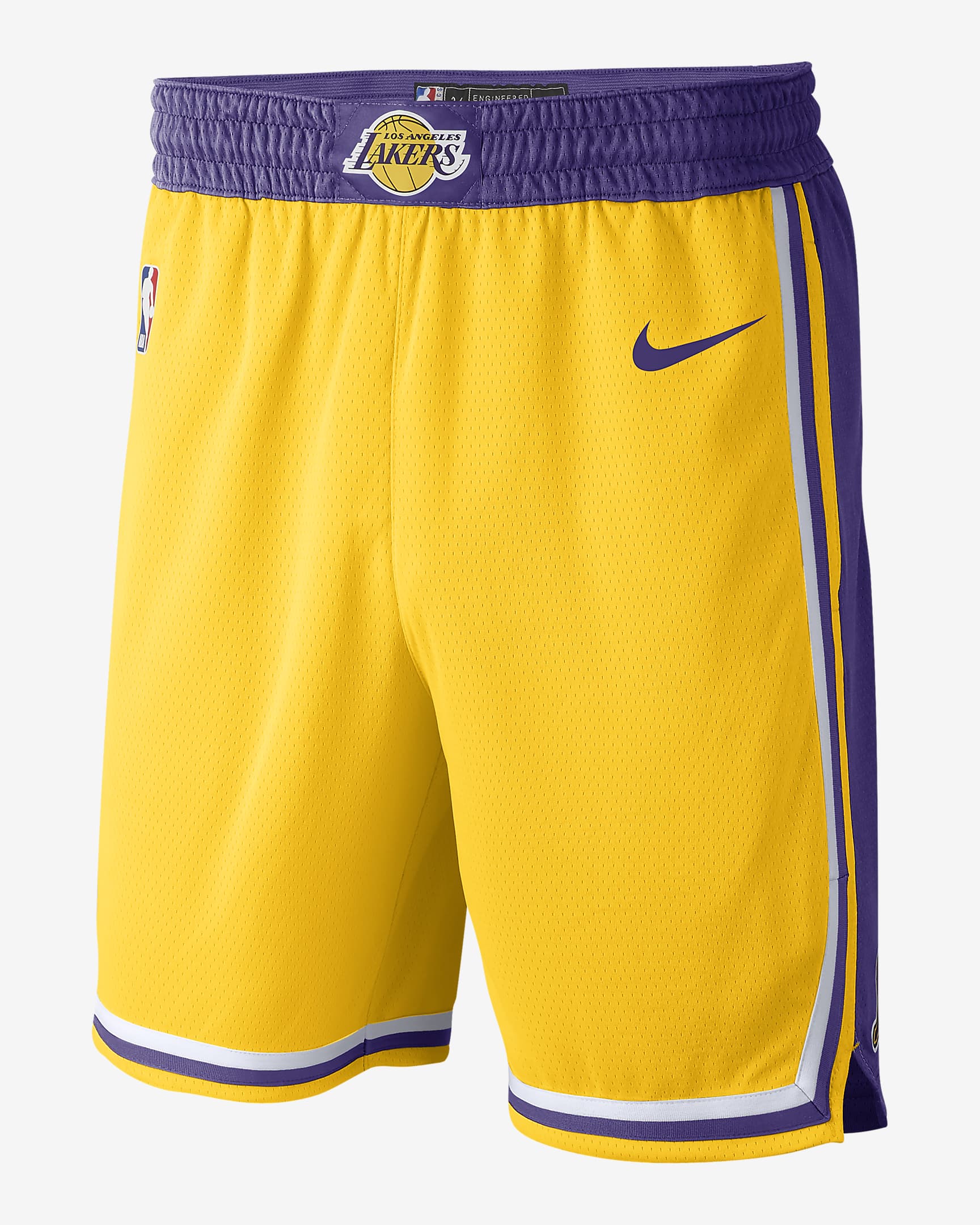 Short Nike NBA Swingman Los Angeles Lakers Icon Edition pour Homme - Amarillo/Field Purple/Blanc/Field Purple