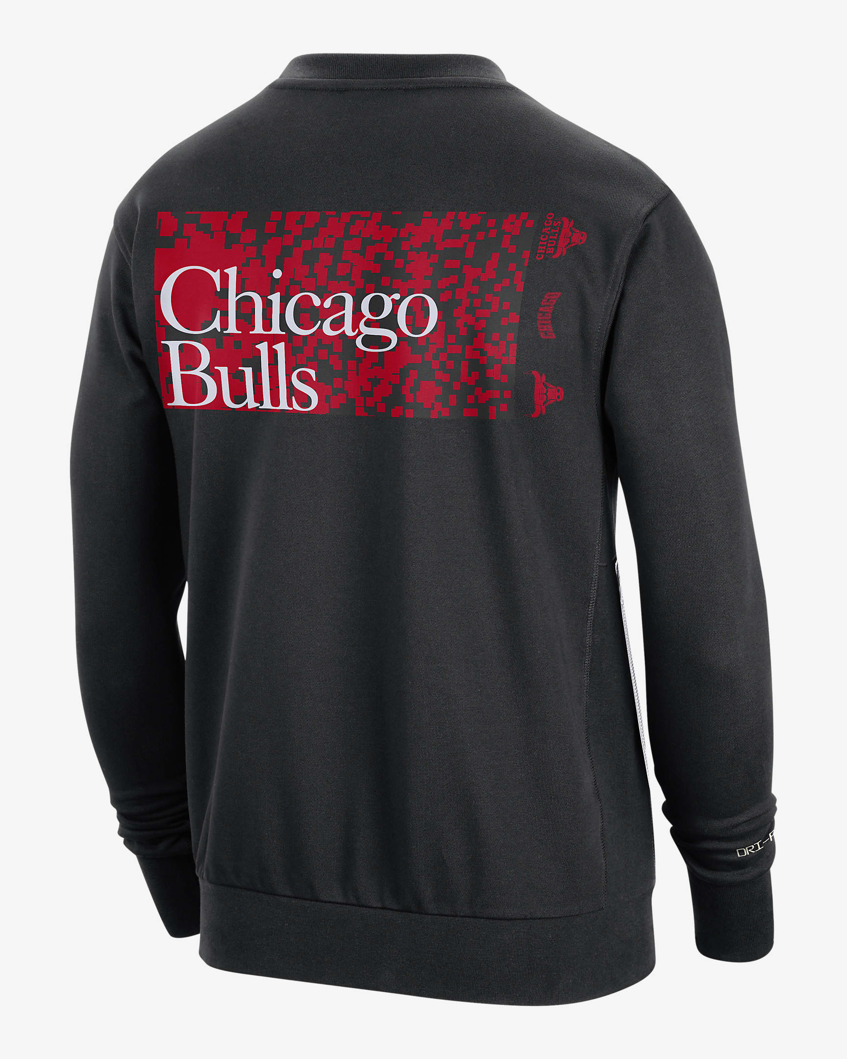 Chicago Bulls Standard Issue Nike Dri-FIT NBA sweatshirt med rund hals til herre - Svart
