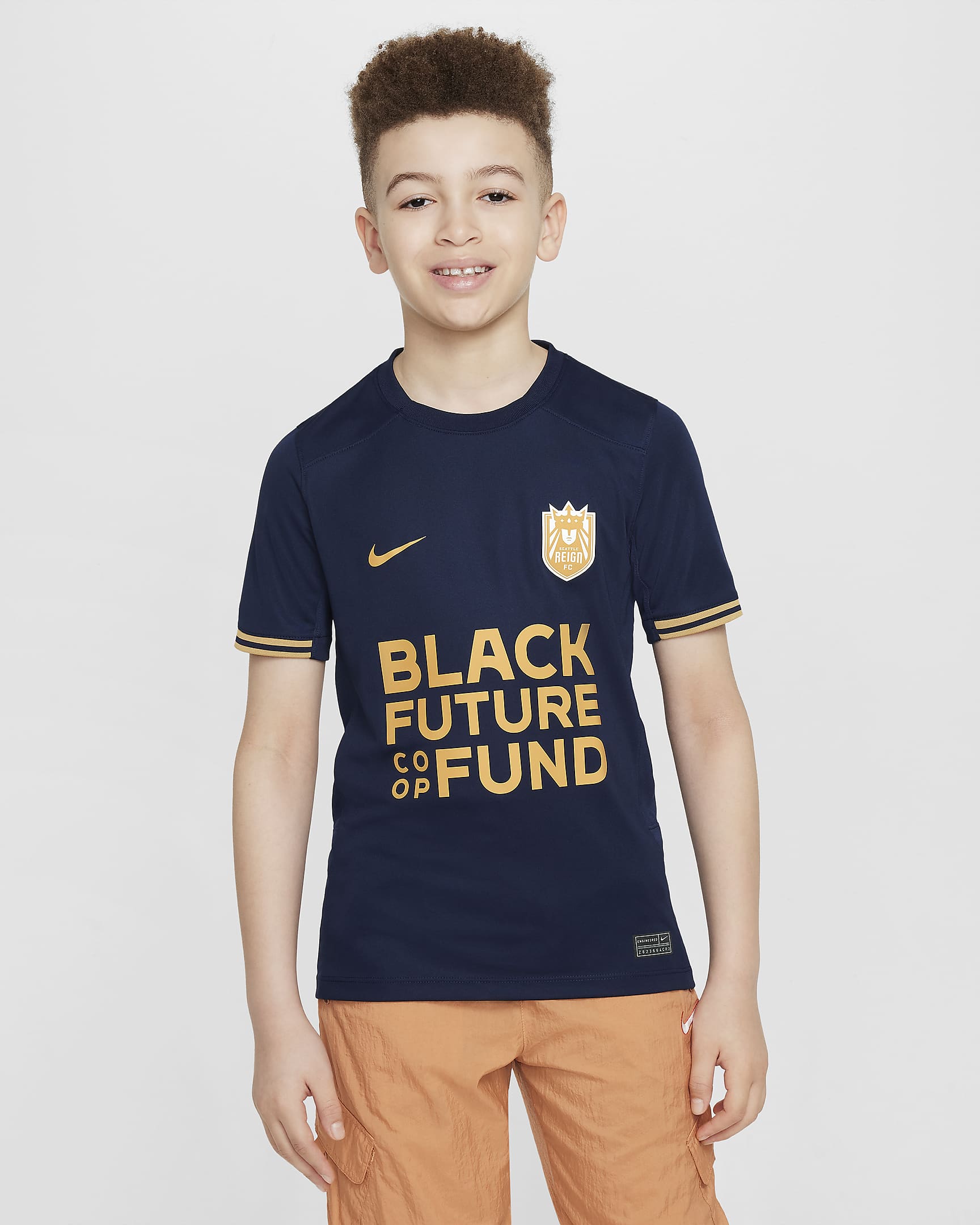 Jersey Nike Dri-FIT de la NWSL Replica para niños talla grande Seattle Reign 2024 Stadium Primary - Azul oscuro