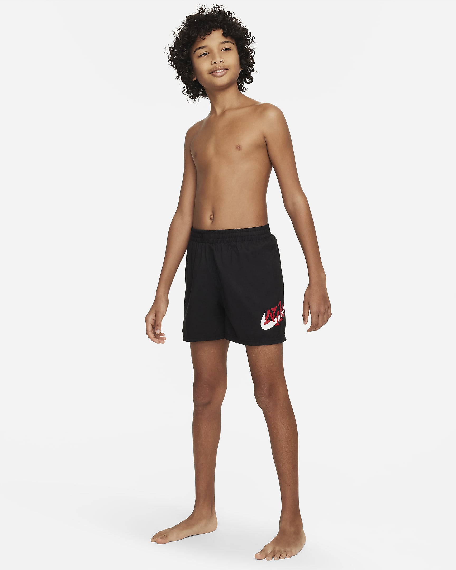 Shorts de vóleibol de 10 cm para niño talla grande Nike Swim Scribble - Negro