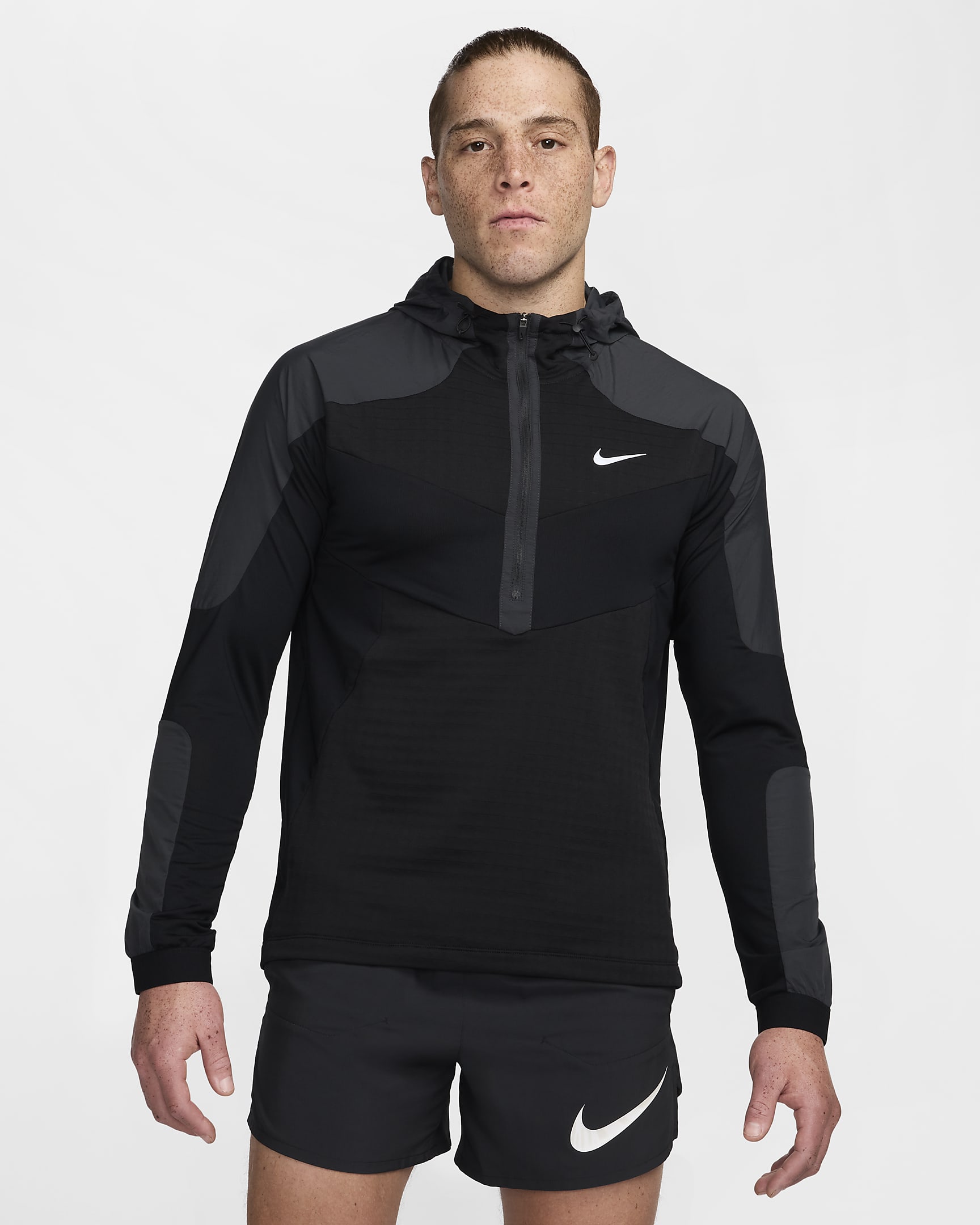 Nike Longsleeve-Laufoberteil für Herren - Schwarz/Dark Smoke Grey/Schwarz