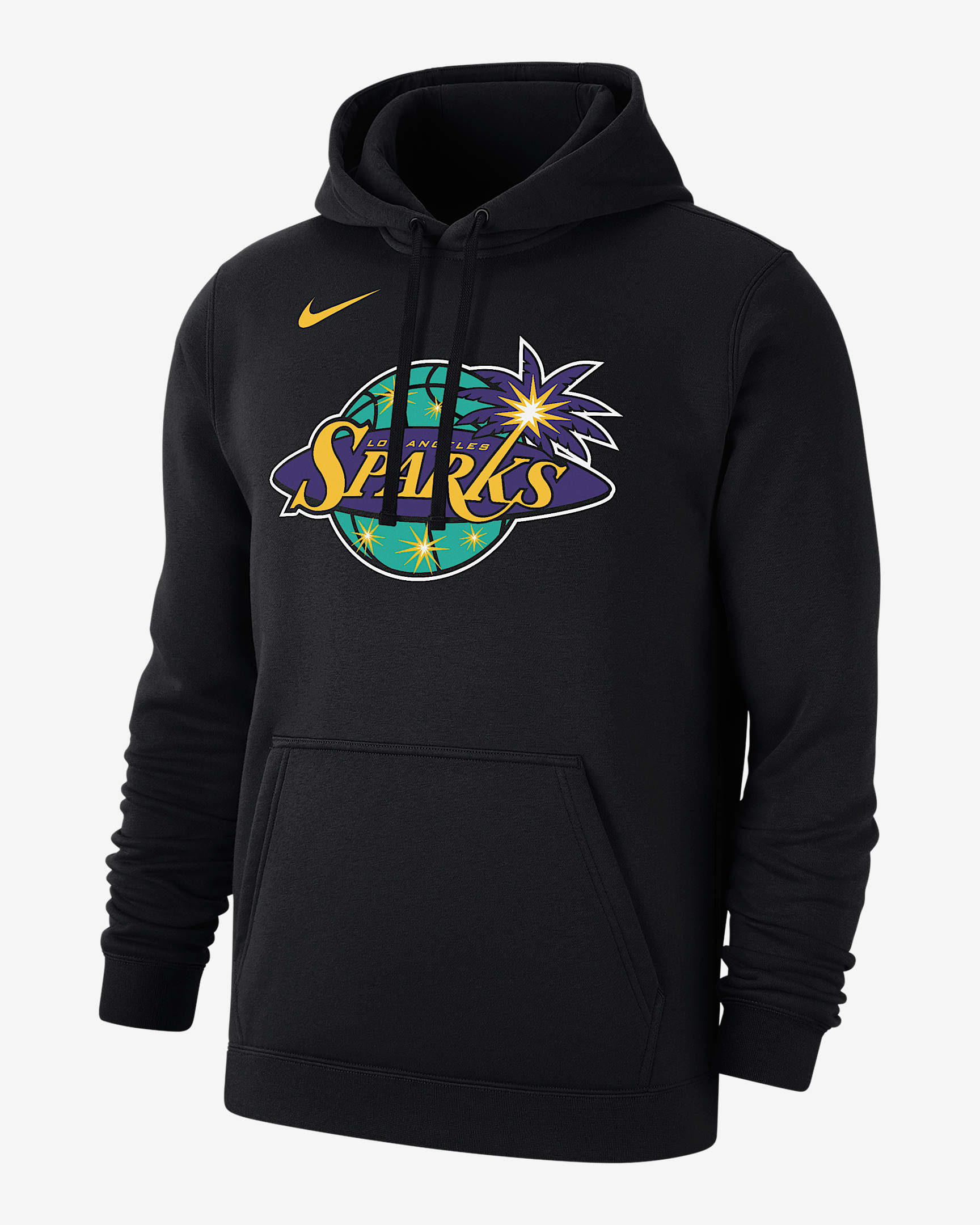 Sudadera con gorro sin cierre Nike de tejido fleece de la WNBA para hombre Los Angeles Sparks Club - Negro