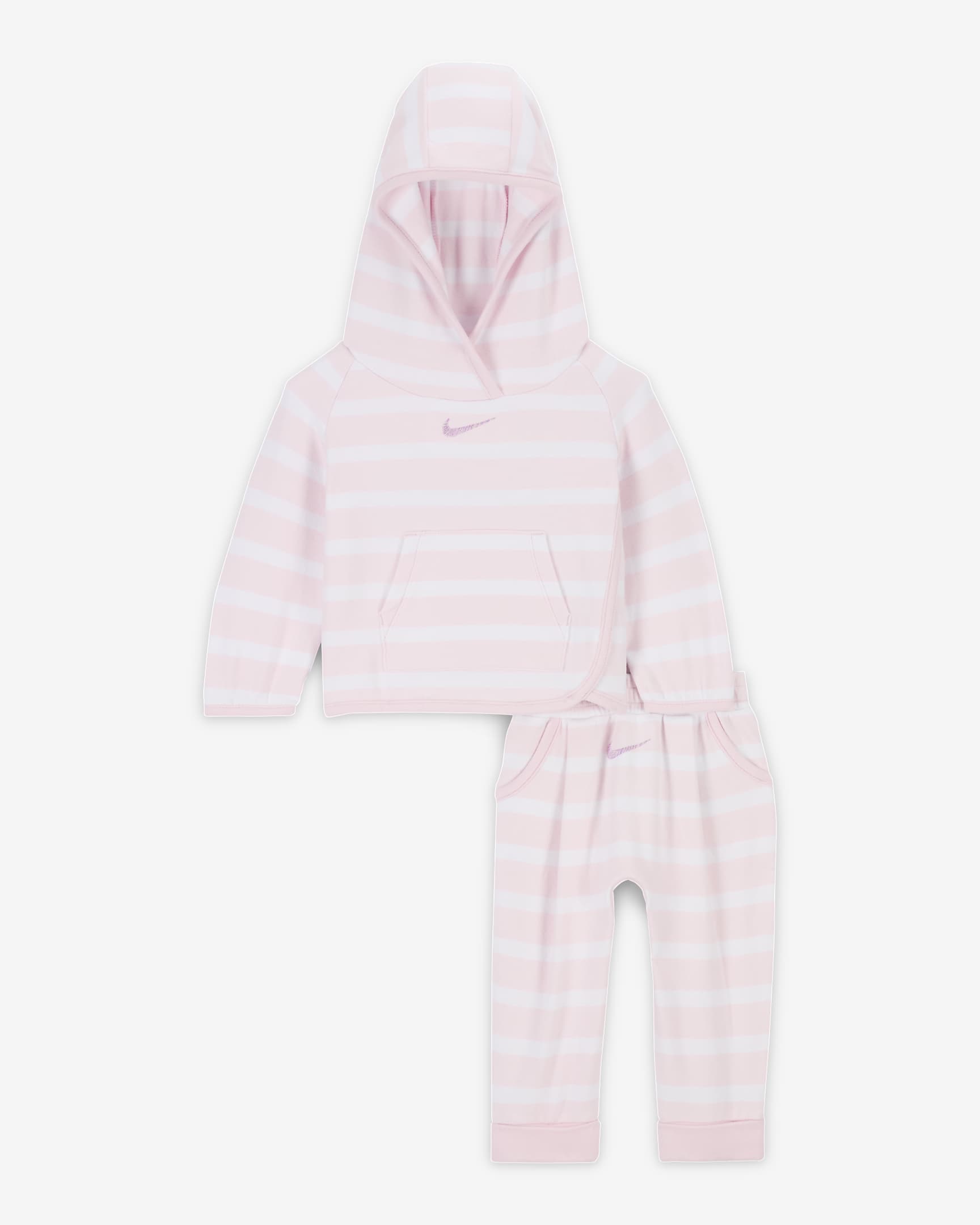 Nike ReadySet Baby (6-9M) 2-Piece Striped Pants Set - Pink Foam