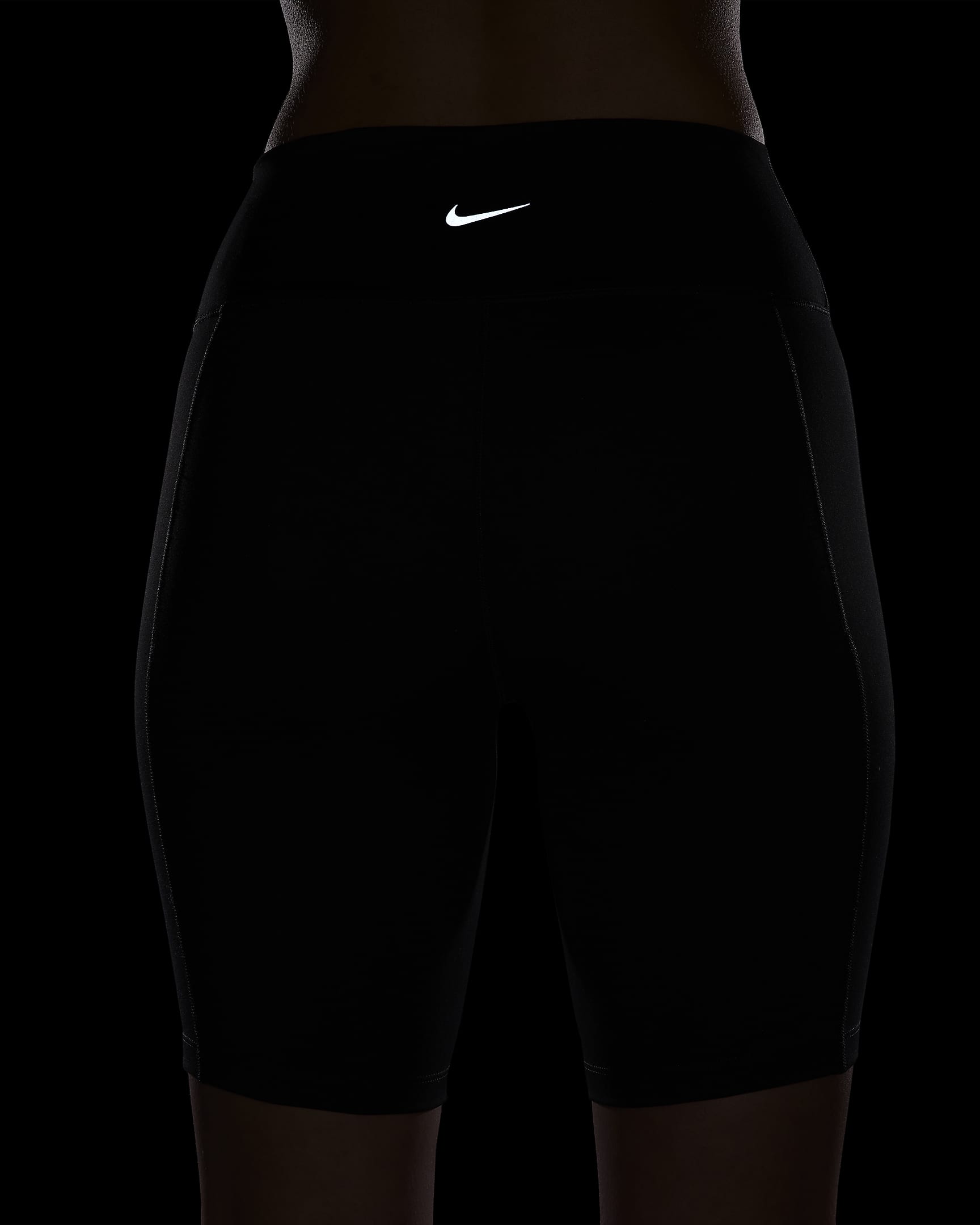 Cykelshorts Nike One Leak Protection: Mensshorts med hög midja 20 cm för kvinnor - Svart/Svart