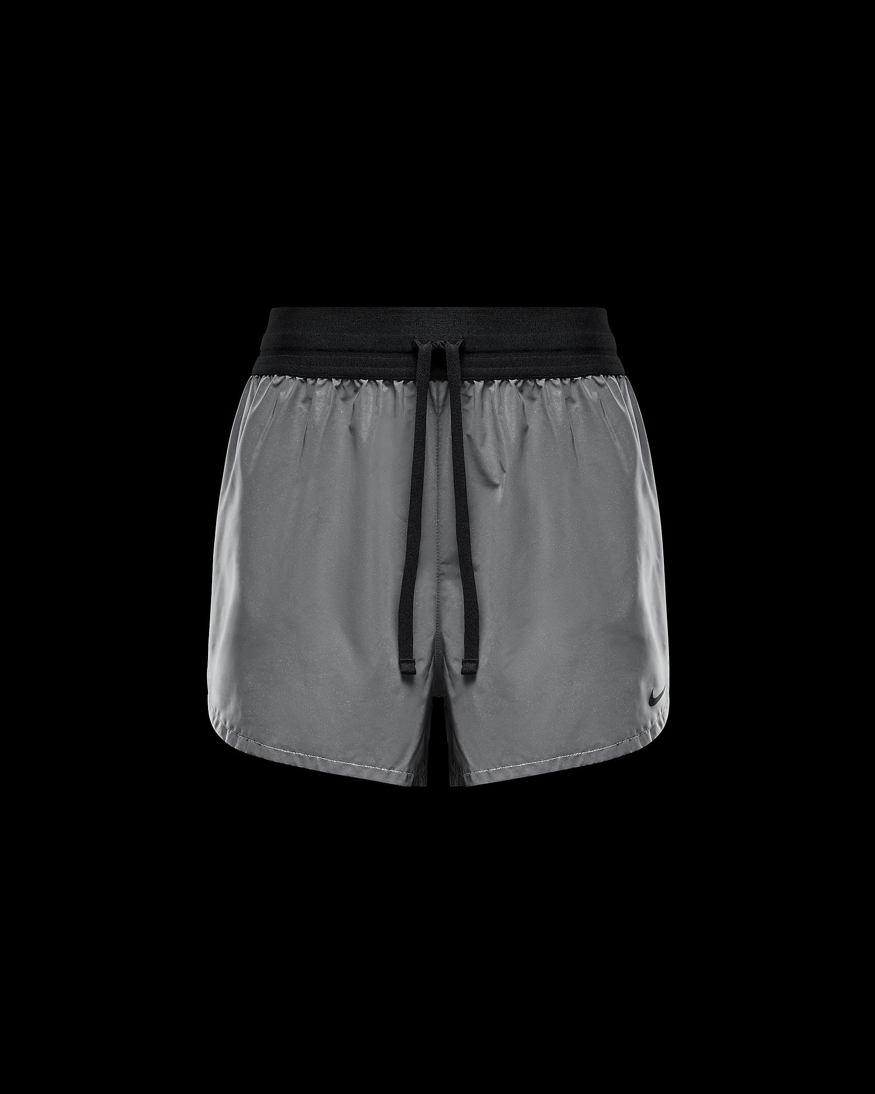 Short de running aux motifs réfléchissants Nike Running Division non doublé 8 cm pour femme - Noir/Silver