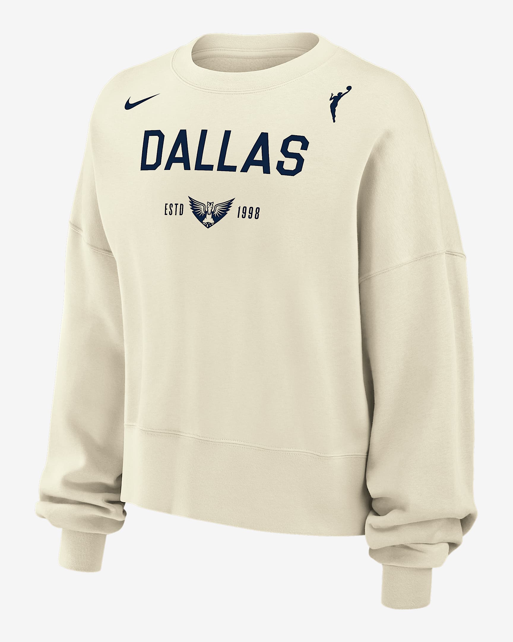 Dallas Wings Phoenix Fleece Women's Nike WNBA Crew-Neck Sweatshirt - Sail