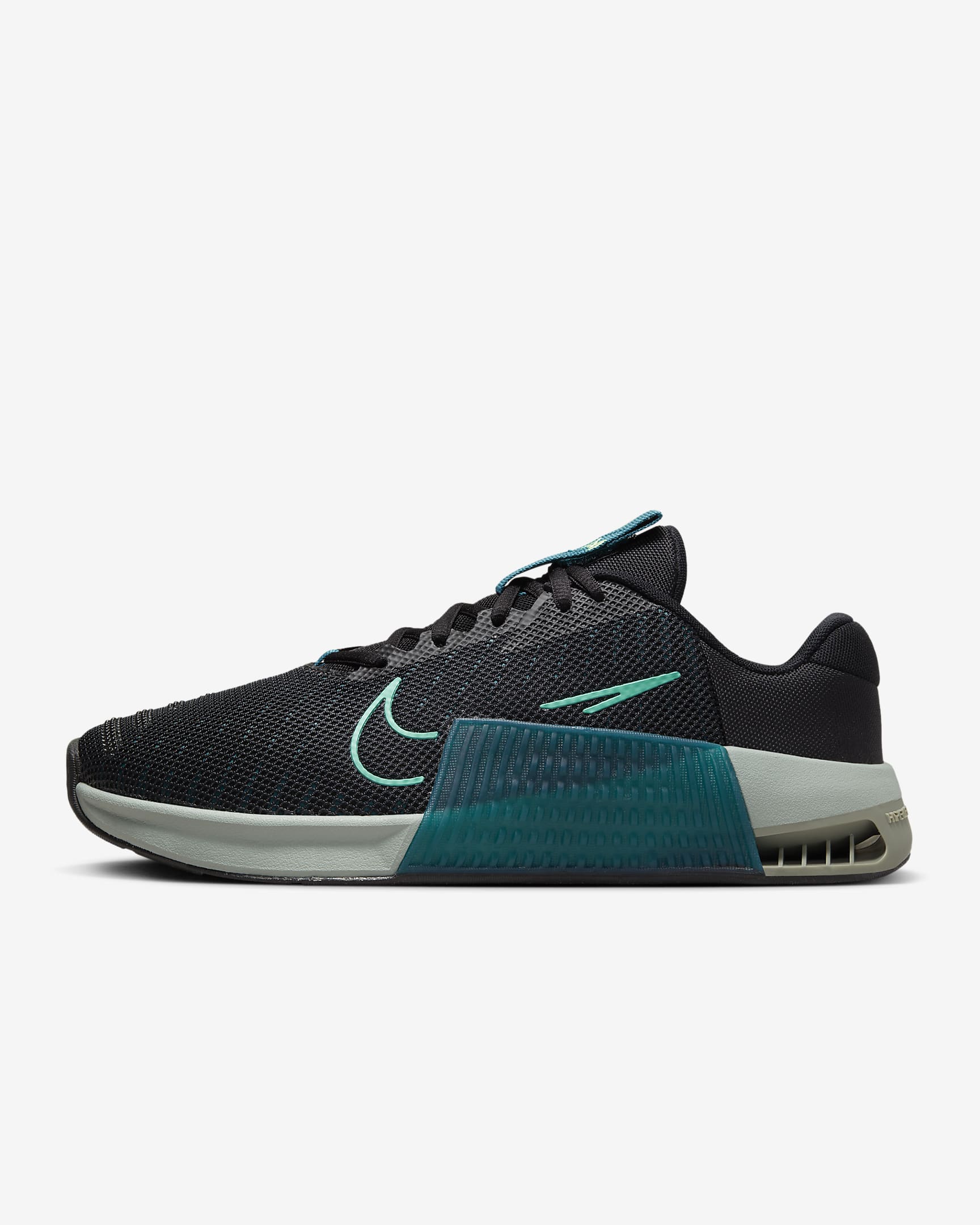 Tenis de entrenamiento para hombre Nike Metcon 9 - Negro/Jade transparente/Verde mica/Azul verdoso geoda